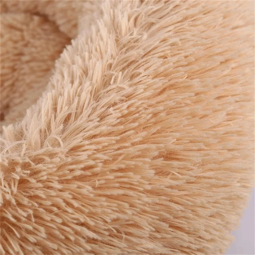 خانه سگ بزرگ راحت DLUXCA، تخت خواب گربه ها، بالش، مبل گرم زمستانی، لانه حیوانات خانگی فوق العاده نرم و کرکی (رنگ: روسو، اندازه: 70 سانتی متر)