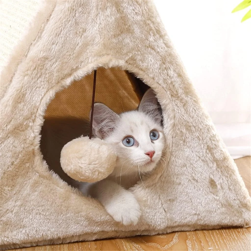 روکش کوسن مخملی DLUXCA، خانه چادری کوسن، خانه حیوانات خانگی برای گربه ها، محصولات برای حیوانات خانگی، وسایل برای گربه ها، لوازم جانبی، تخت تاشو
