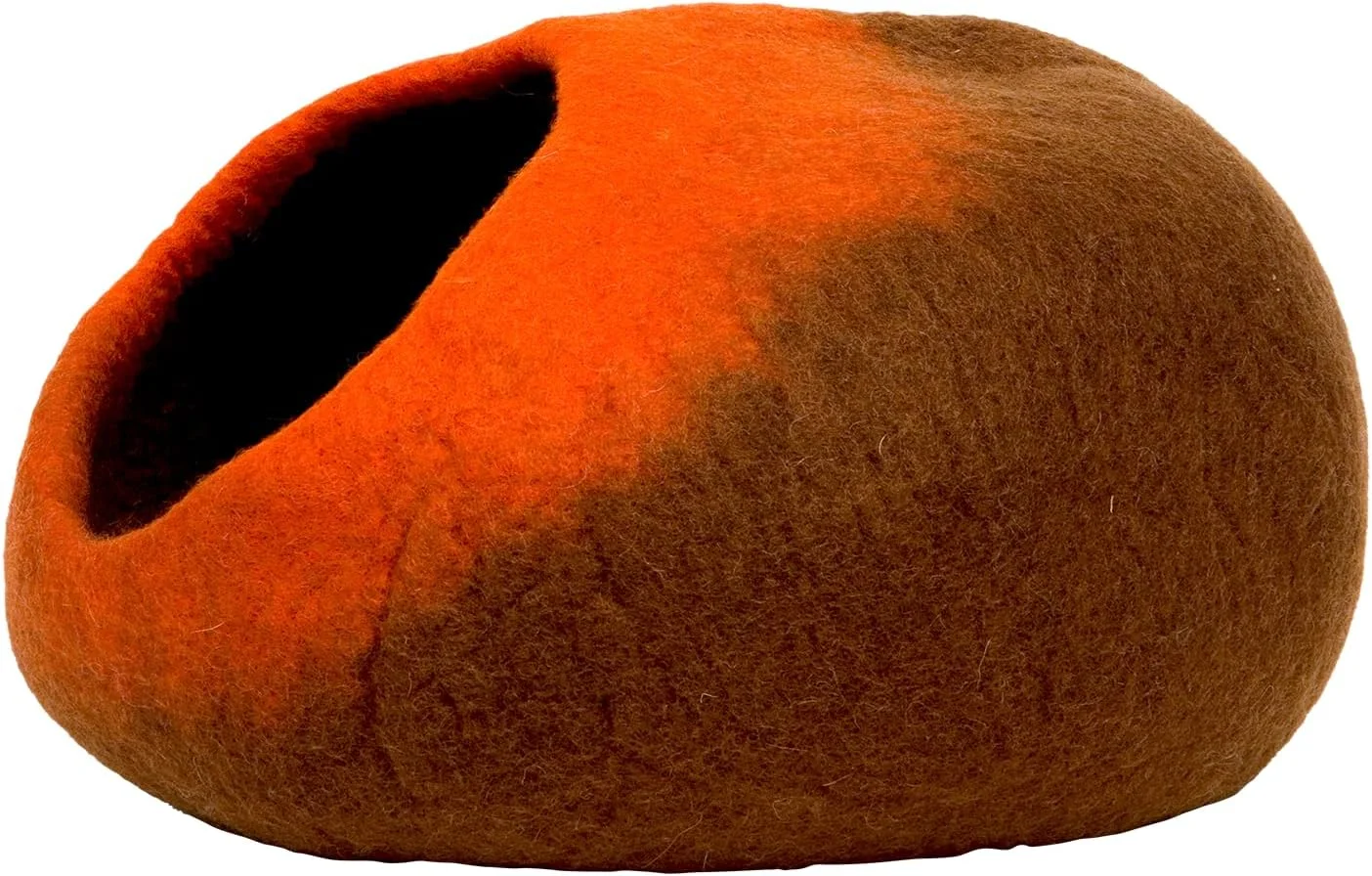 خانه حیوانات خانگی Dharma Dog Karma Cat، مدل Ombré قهوه ای/نارنجی، رنگارنگ و سرگرم کننده، بادوام و بهداشتی، برای راحتی و حریم خصوصی، 50 x 36 x 25 سانتی متر