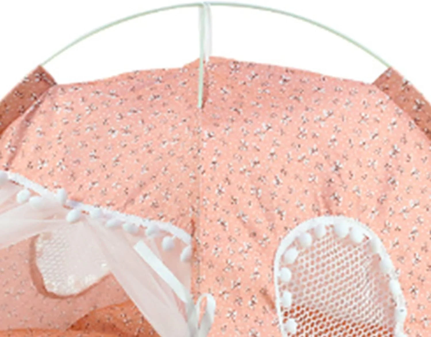 خانه چادری سگ بامزه، چادر حیوانات خانگی داخلی گرم و جداشدنی با قابلیت شستشو و کف ضد آب با درب و پنجره توری برای تمام فصول (صورتی)