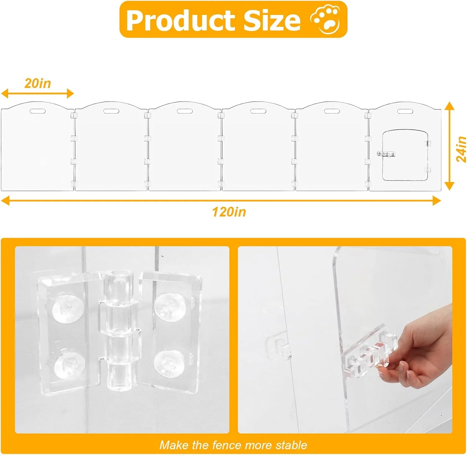 محافظ آکریلیک سگ کاتورا برای داخل خانه، 3 پنل، عرض 152 سانتی متر در ارتفاع 61 سانتی متر، دروازه سگ تاشو داخلی با دستگیره، حصار حیوانات خانگی مستقل، محوطه شفاف سگ برای سگ های متوسط، توله سگ، گربه، لوازم جانبی خرگوش