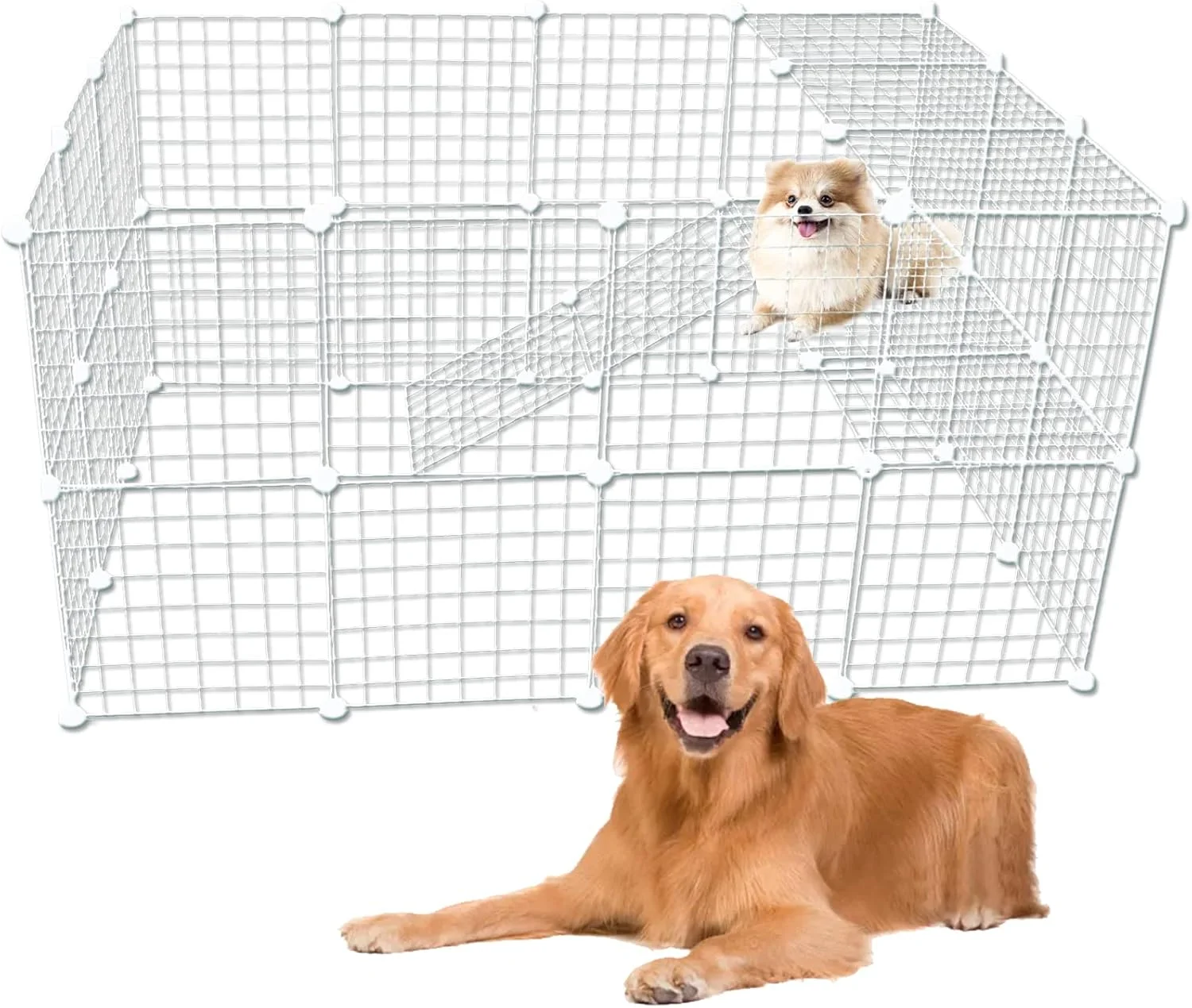 DAYONG Pet Playpen,36 Panels Metal Small Animal Playpens,Portable Yard Fence,Cat Cage,Dog Fence,Guinea Pig Cage,Rabbit Cage,Exercise Playpen for Indoor Outdoor (White)