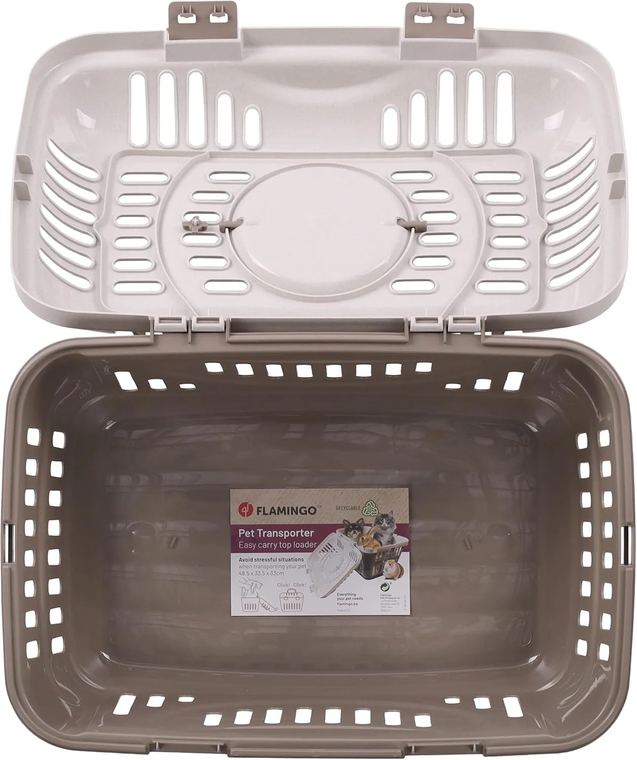 قفس حمل و نقل داروا طوسی مایل به قهوه ای 48.5 x 33.5 x 33 سانتی متر