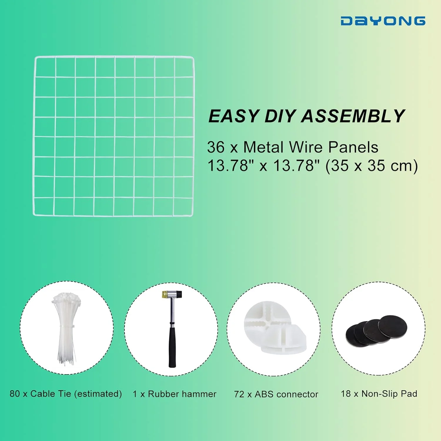 DAYONG Pet Playpen,36 Panels Metal Small Animal Playpens,Portable Yard Fence,Cat Cage,Dog Fence,Guinea Pig Cage,Rabbit Cage,Exercise Playpen for Indoor Outdoor (White)