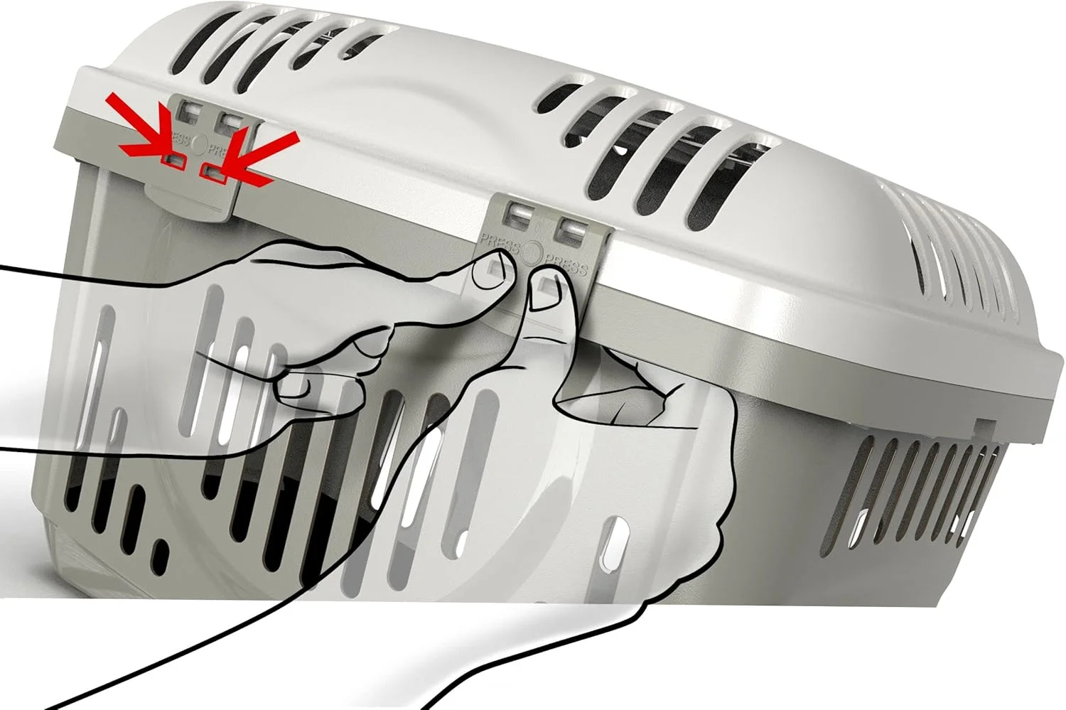 قفس حمل و نقل داروا طوسی مایل به قهوه ای 48.5 x 33.5 x 33 سانتی متر