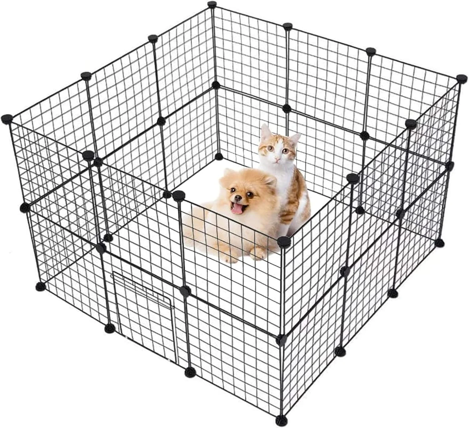 DAYONG Pet Playpen,24 Panel DIY Metal Mesh Small Animal Cage Tent,Portable Wire yd Fence for Small Animals, Guinea Pigs, Rabbits Kennel Crate Fence (24 Panels)
