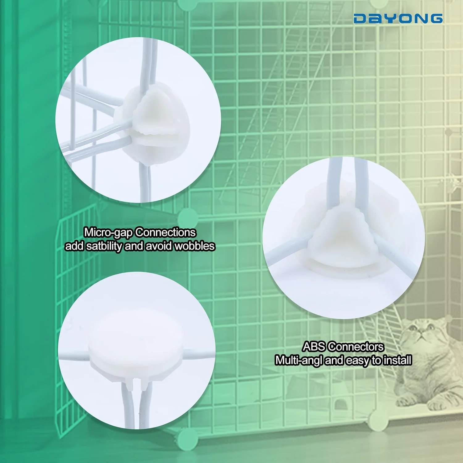 DAYONG Pet Playpen,36 Panels Metal Small Animal Playpens,Portable Yard Fence,Cat Cage,Dog Fence,Guinea Pig Cage,Rabbit Cage,Exercise Playpen for Indoor Outdoor (White)