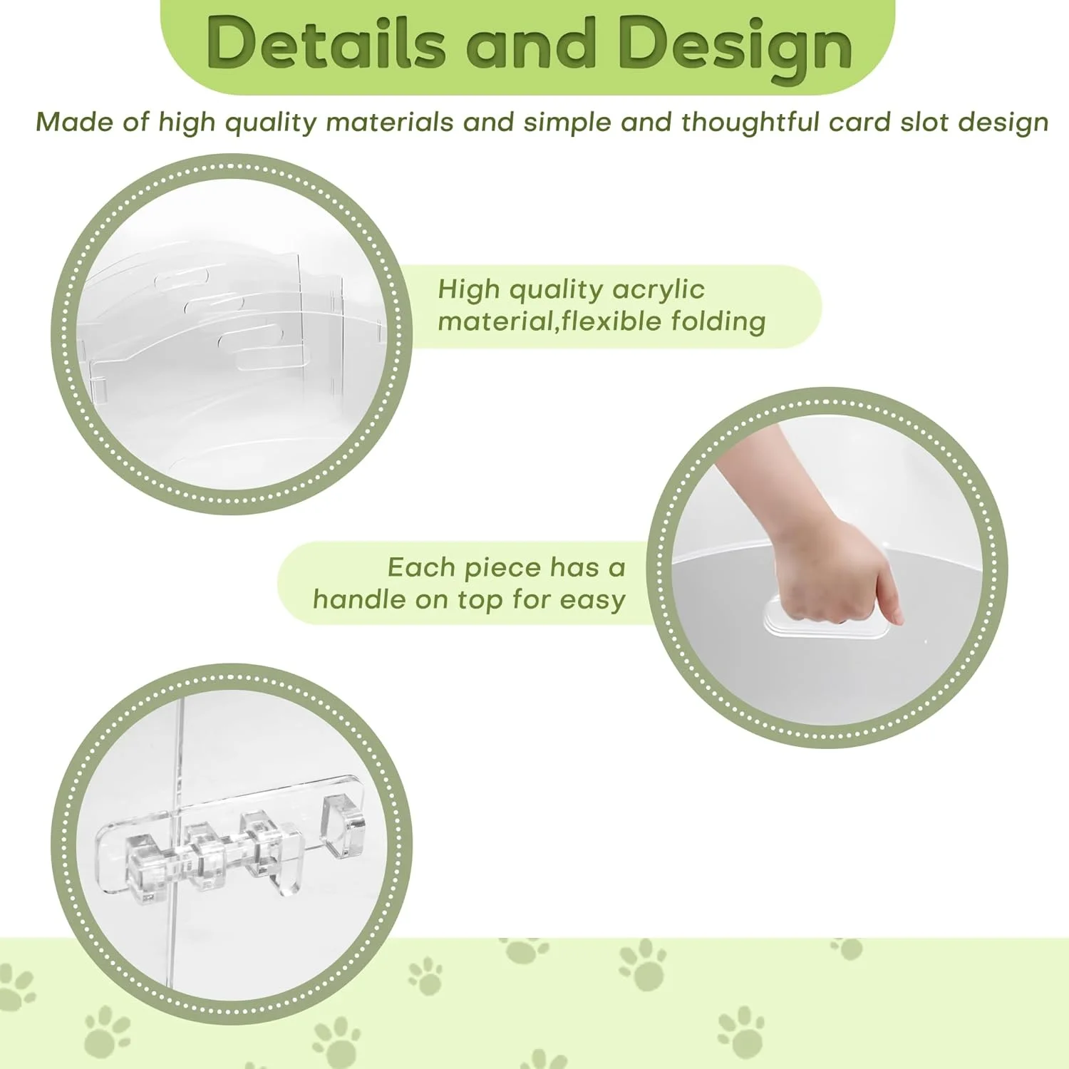 محوطه بازی سگ آکریلیک Cutora برای خانه، 4 پنل 80 اینچ عرض در 24 اینچ ارتفاع، دروازه سگ تاشو داخلی با دستگیره، حصار حیوانات خانگی مستقل، محوطه شفاف سگ برای سگ های متوسط، توله سگ، گربه، لوازم جانبی خرگوش