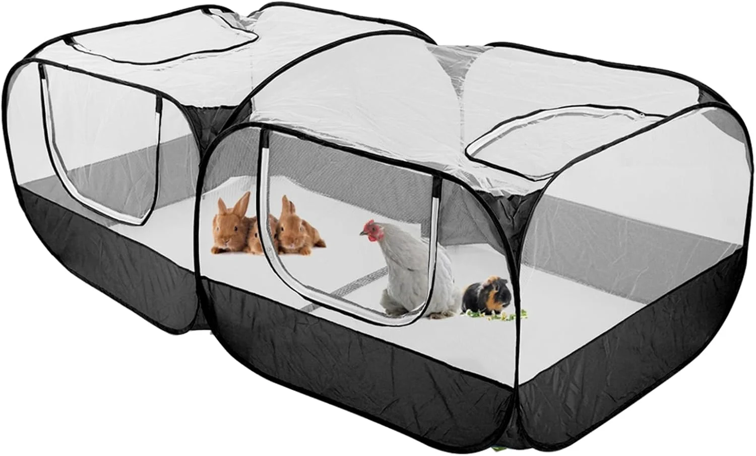 محوطه بازی توری برای حیوانات خانگی، جنس مرغوب، مناسب مرغ، خرگوش، اردک (مشکی)