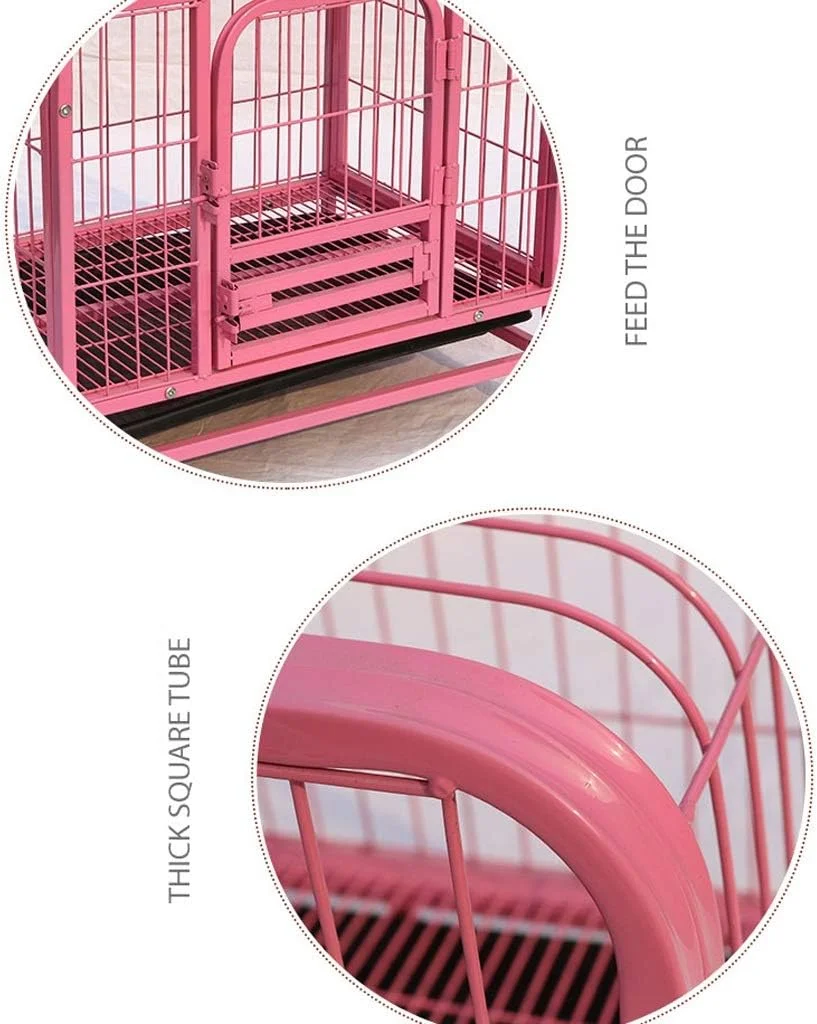 Dog Crates Black Dog House Small Dogs Medium Dogs Large Dogs Crate Pet Kennel Strong With Four Wheels,Easy To Install Outdoor Indoor Use Dog or Pet Crate Kennel (Size : S(61 * 45 * 58cm))