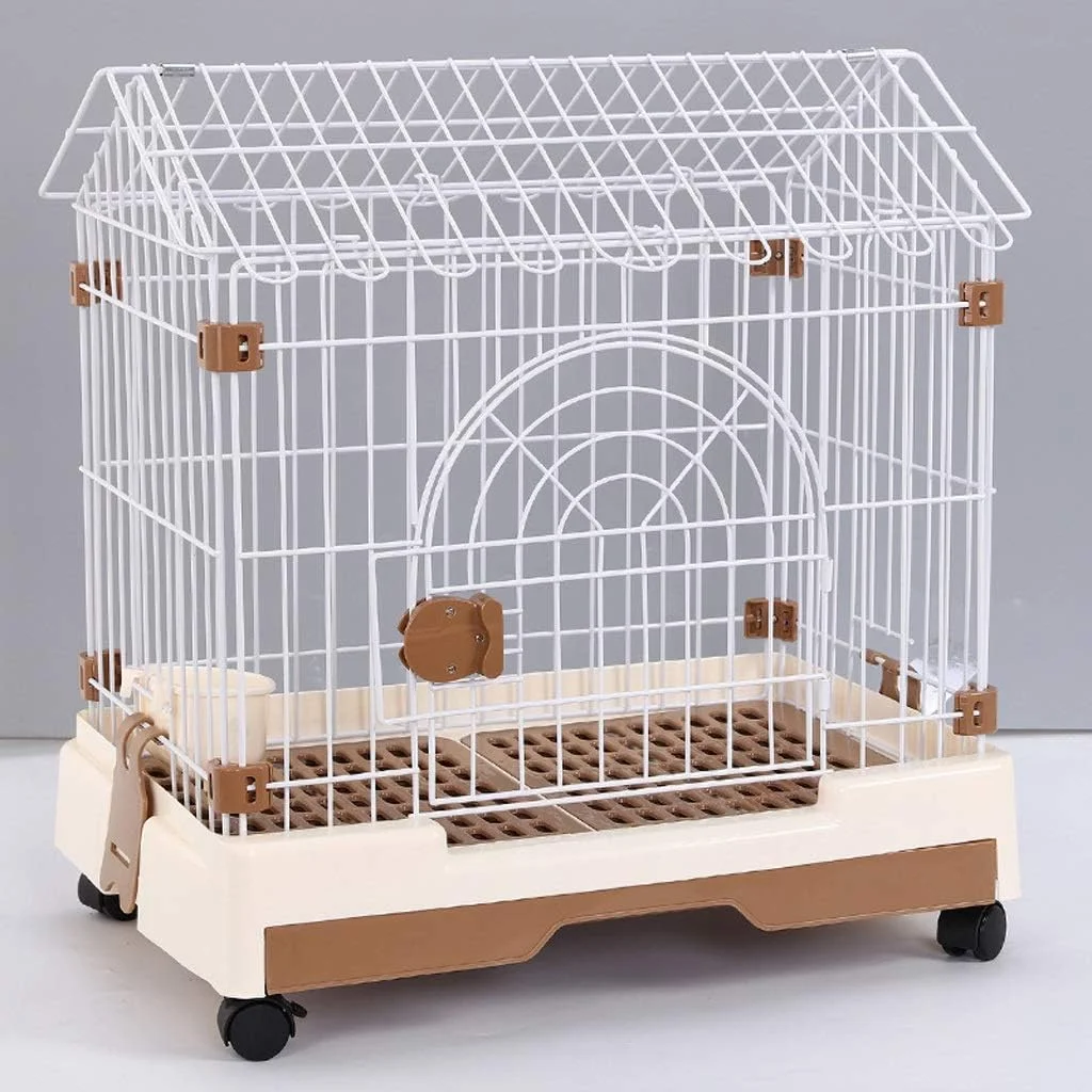 قفس سگ قهوه ای، قفس سگ، لانه سگ، قفس فلزی سیمی تک درب تاشو حیوانات خانگی