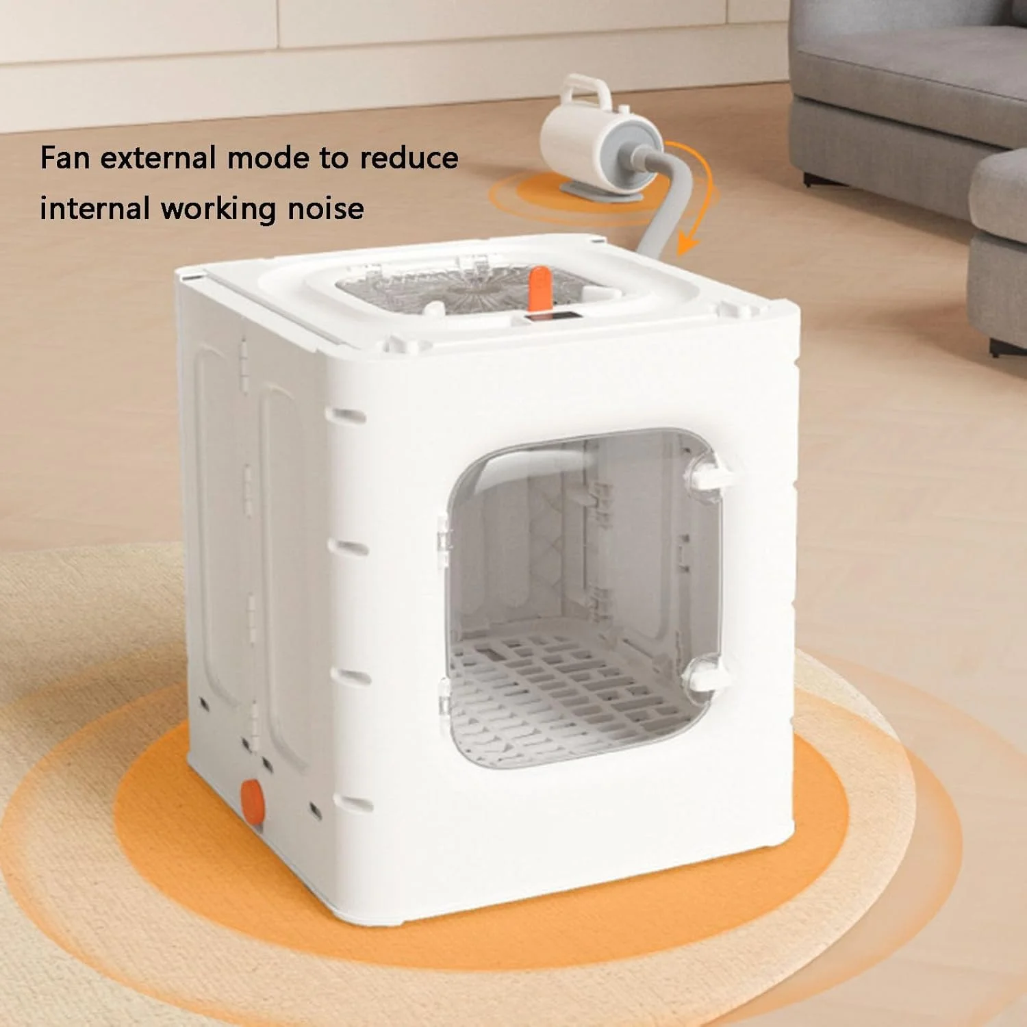 باکس خشک کن حیوانات خانگی COYEUX، باکس تاشو و جداشونده خشک کن گربه، سرعت/دمای باد قابل تنظیم، دارای پنجره بالایی، ظرفیت 62 لیتر، برای نظافت حیوانات خانگی