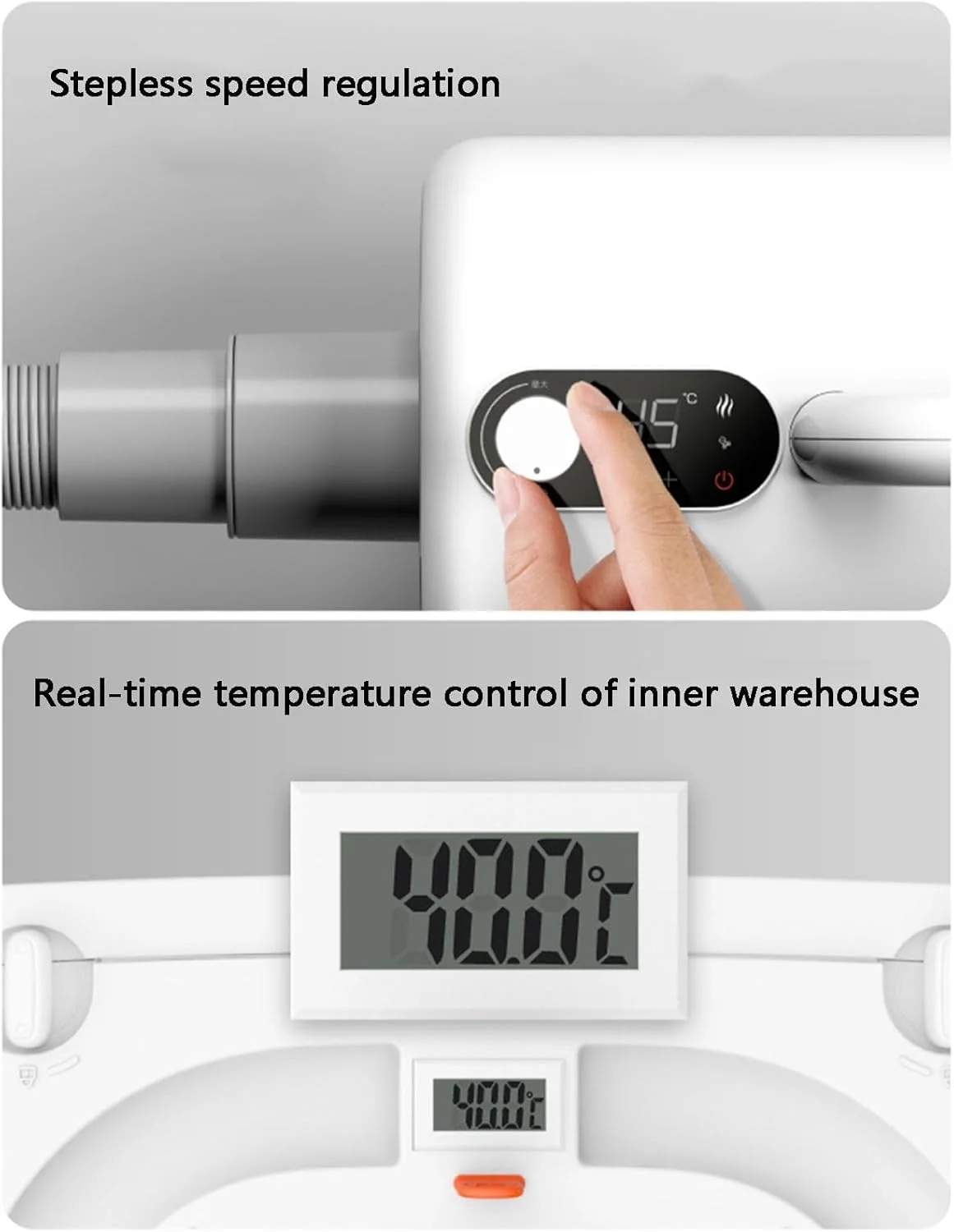 باکس خشک کن حیوانات خانگی COYEUX، باکس تاشو و جداشونده خشک کن گربه، سرعت/دمای باد قابل تنظیم، دارای پنجره بالایی، ظرفیت 62 لیتر، برای نظافت حیوانات خانگی