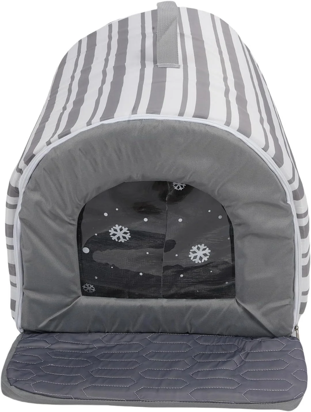 خانه یخی خنک کننده سگ، پناهگاه خنک کننده حیوانات خانگی، پد سگ، پارچه آکسفورد راه راه، طراحی کمانی با 6 بسته یخ برای گربه ها و سگ ها، خانه راحت و قابل تنفس