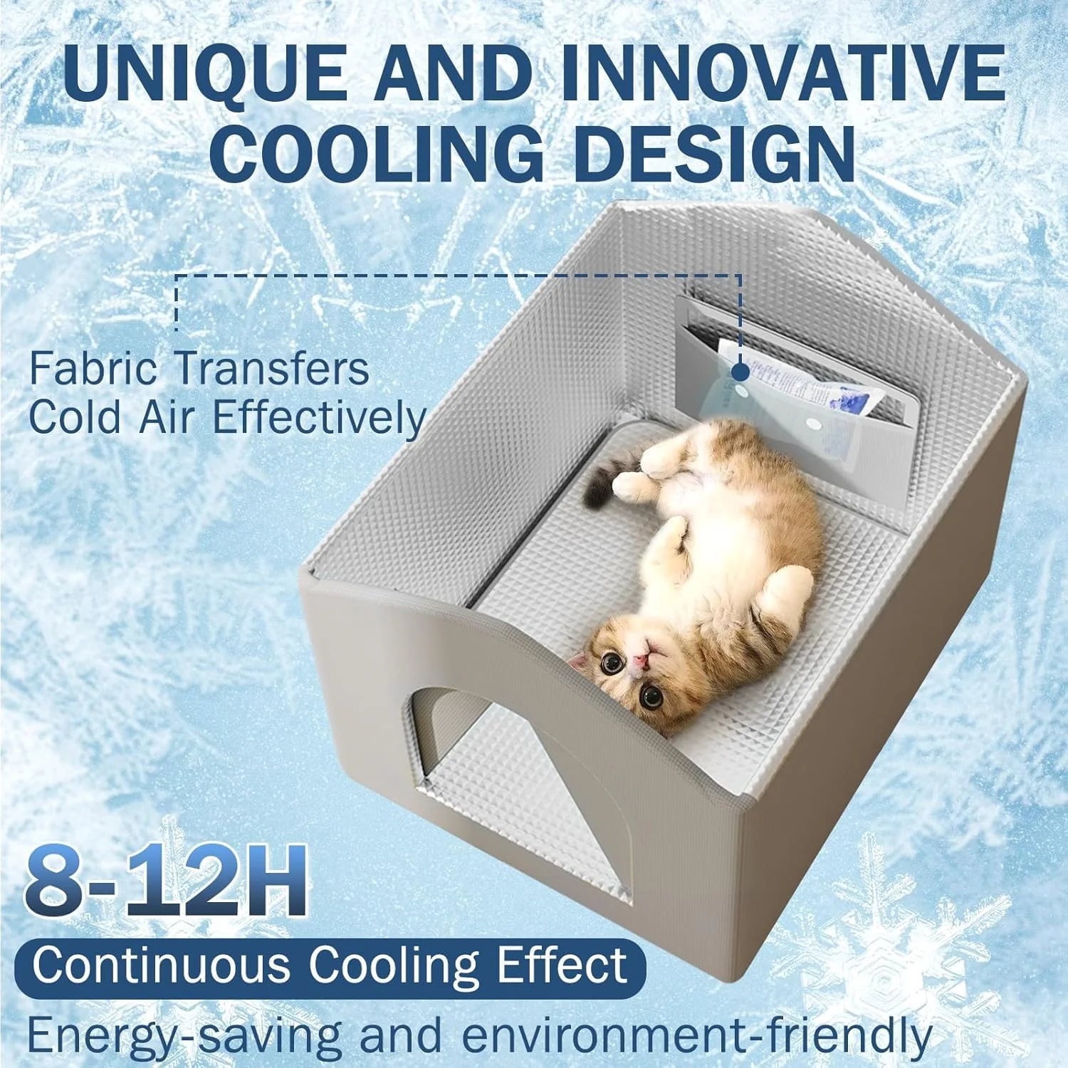 خانه گربه مقاوم در برابر خنک کننده در فضای باز، پناهگاه گربه عایق بندی شده با تشک نرم قابل جابجایی و 9 بسته یخ، خانه گربه ضد آب و عایق بندی شده برای فضای باز/سرپوشیده، پناهگاه گربه وحشی در فضای باز برای انبار ولگرد