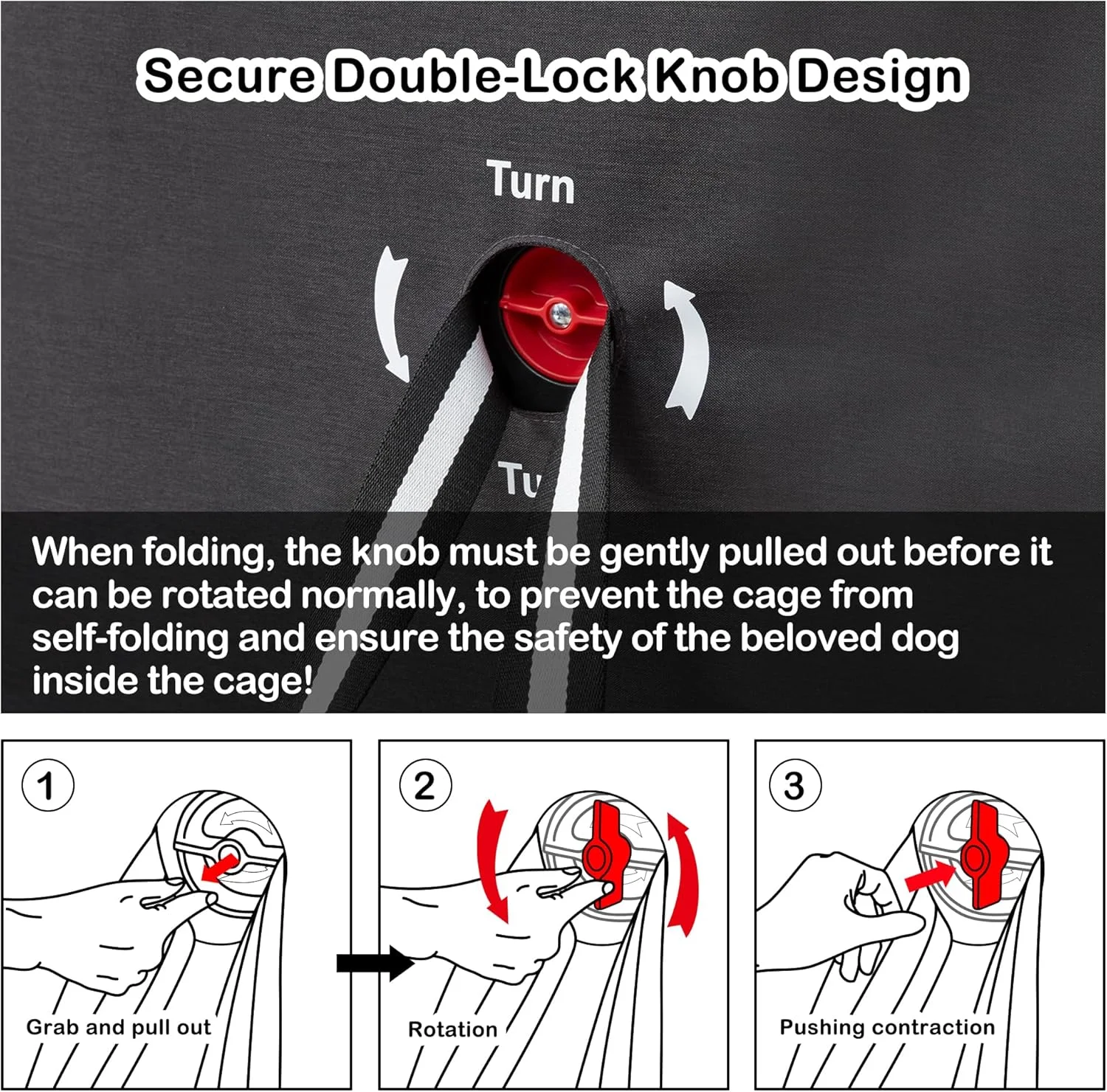  باکس حمل سگ کوزز، تاشو و قابل حمل سایز بزرگ 37 اینچی، با کیف نگهداری جداشدنی، پد جداشدنی و پنجره های توری برای فضای باز و داخل خانه (مشکی)