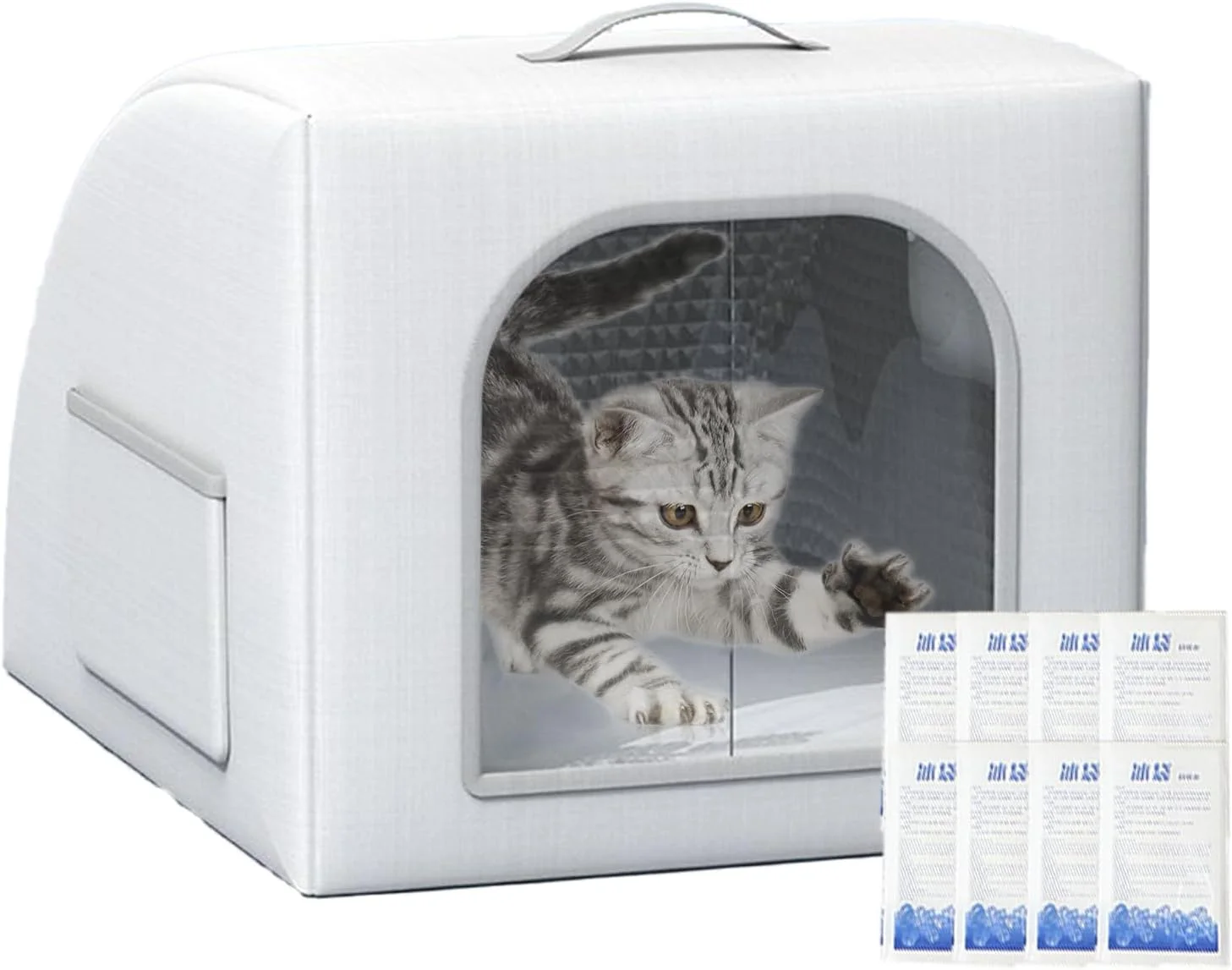 خانه خنک کننده برای حیوانات خانگی - پناهگاه خنک کننده تاشو گربه برای گرما - همراه با 8 کیسه یخ، اتاق سگ سرپوشیده و روباز برای باغ مزرعه بالکن پاسیو درب ورودی اتاق نشیمن