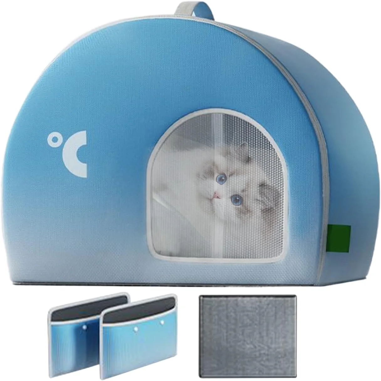 پناهگاه خنک کننده سگ | پناهگاه یخی تاشو برای سگ های خانگی در فضای باز، خانه حیوانات خانگی مقاوم در برابر آب و هوا با خنکی طولانی مدت و کارایی بالا برای پارک باغ