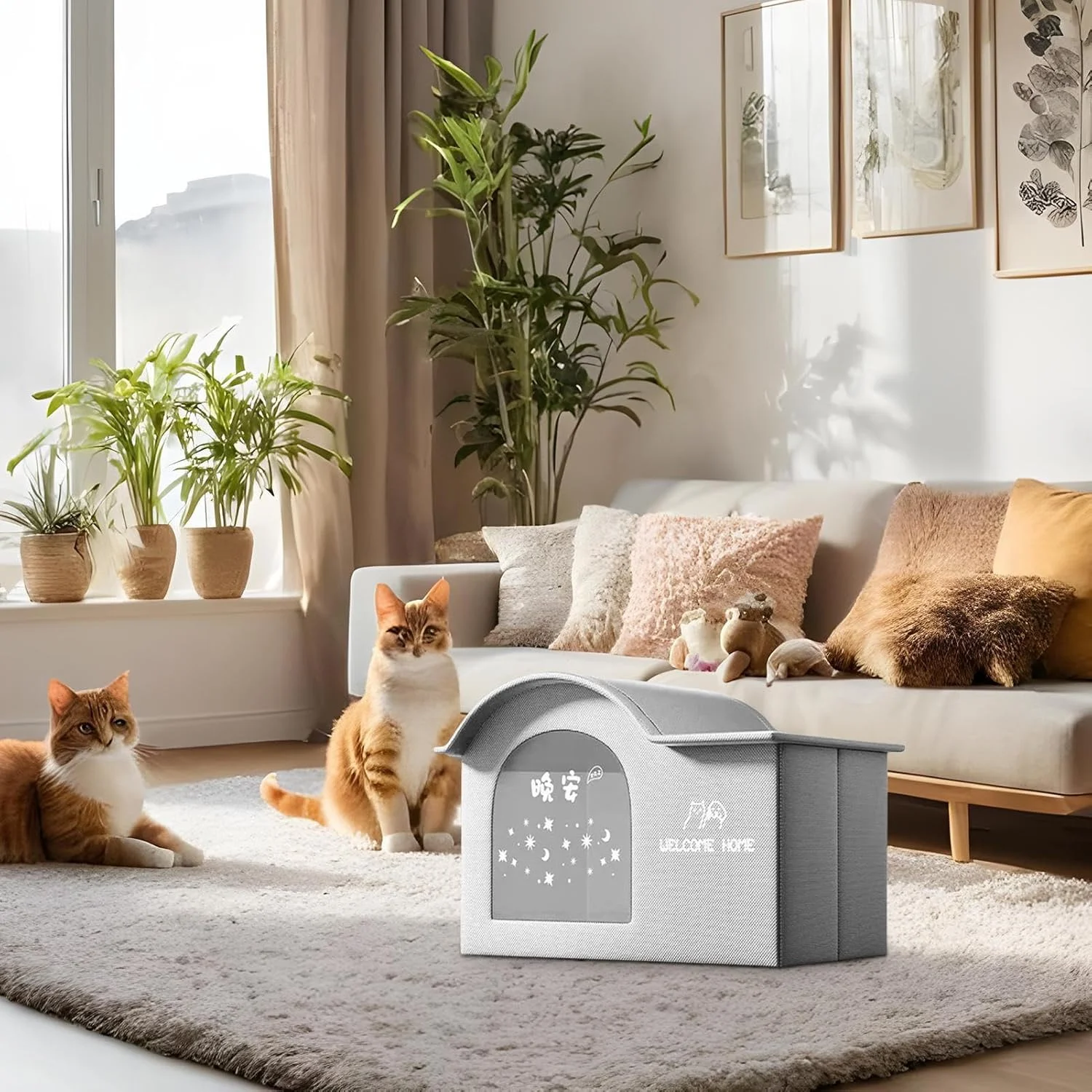 خانه خنک کننده سگ | لانه توله سگ، پناهگاه تهویه تاشو قابل حمل خنک عایق بندی شده برای گربه ها سگ ها حیوانات خانگی داخل خانه