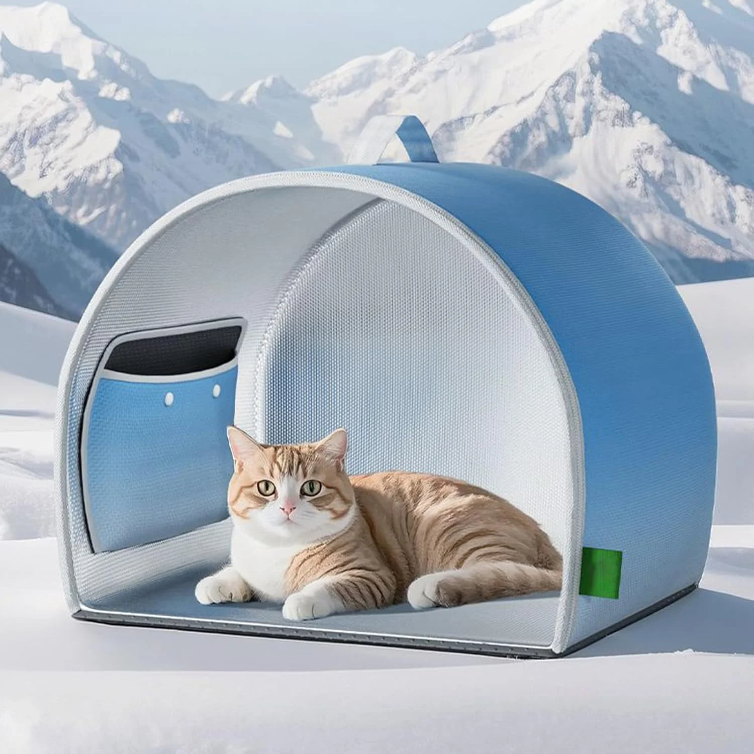 پناهگاه خنک کننده سگ | پناهگاه یخی تاشو برای سگ های خانگی در فضای باز، خانه حیوانات خانگی مقاوم در برابر آب و هوا با خنکی طولانی مدت و کارایی بالا برای پارک باغ