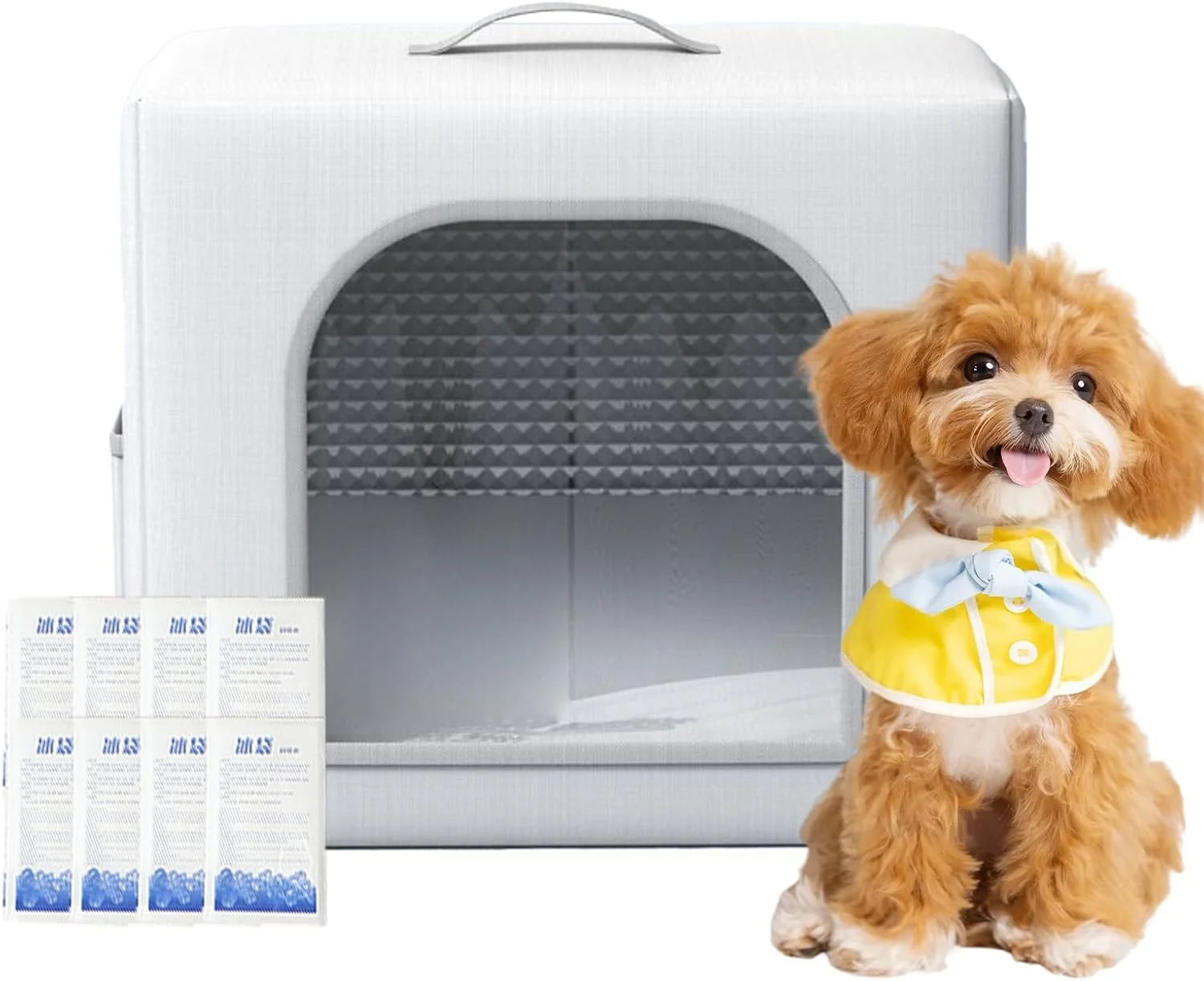 خانه سگ با قابلیت خنک‌کنندگی، پناهگاه تهویه مطبوع گربه برای حیوانات خانگی، اتاق سگ مناسب فضای داخلی و خارجی به همراه 8 کیسه یخ برای بالکن، باغ، درب ورودی، پاسیو، اتاق نشیمن و حیاط خلوت