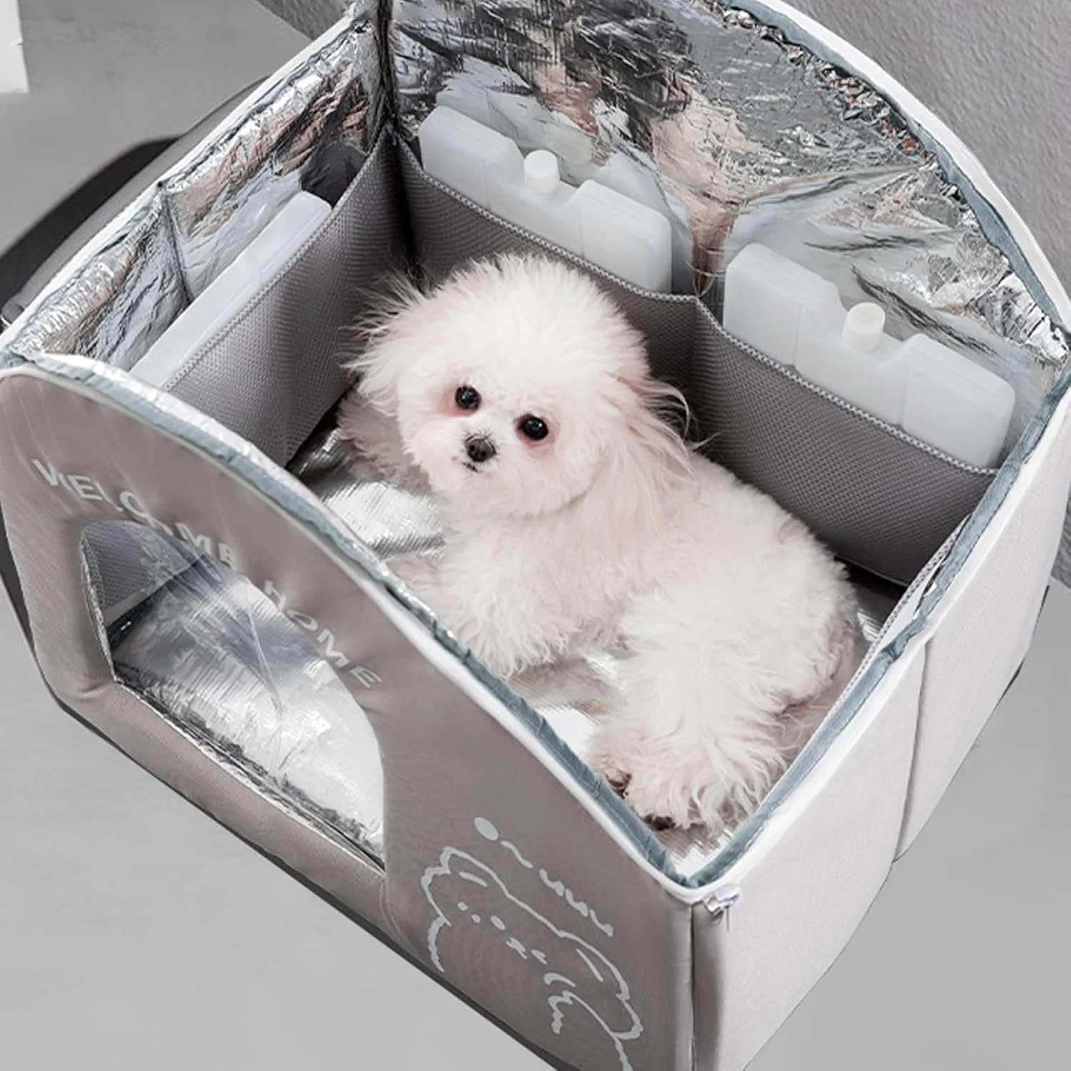 Pet Cooling House, Foldable Cat and Dog House with Ice Box, Weather Proof Cooling Cats Cave, Dog Ice Cooler Houses, Indoor Outdoor Cat Houses Ventilate & Easy Clean and Assemble