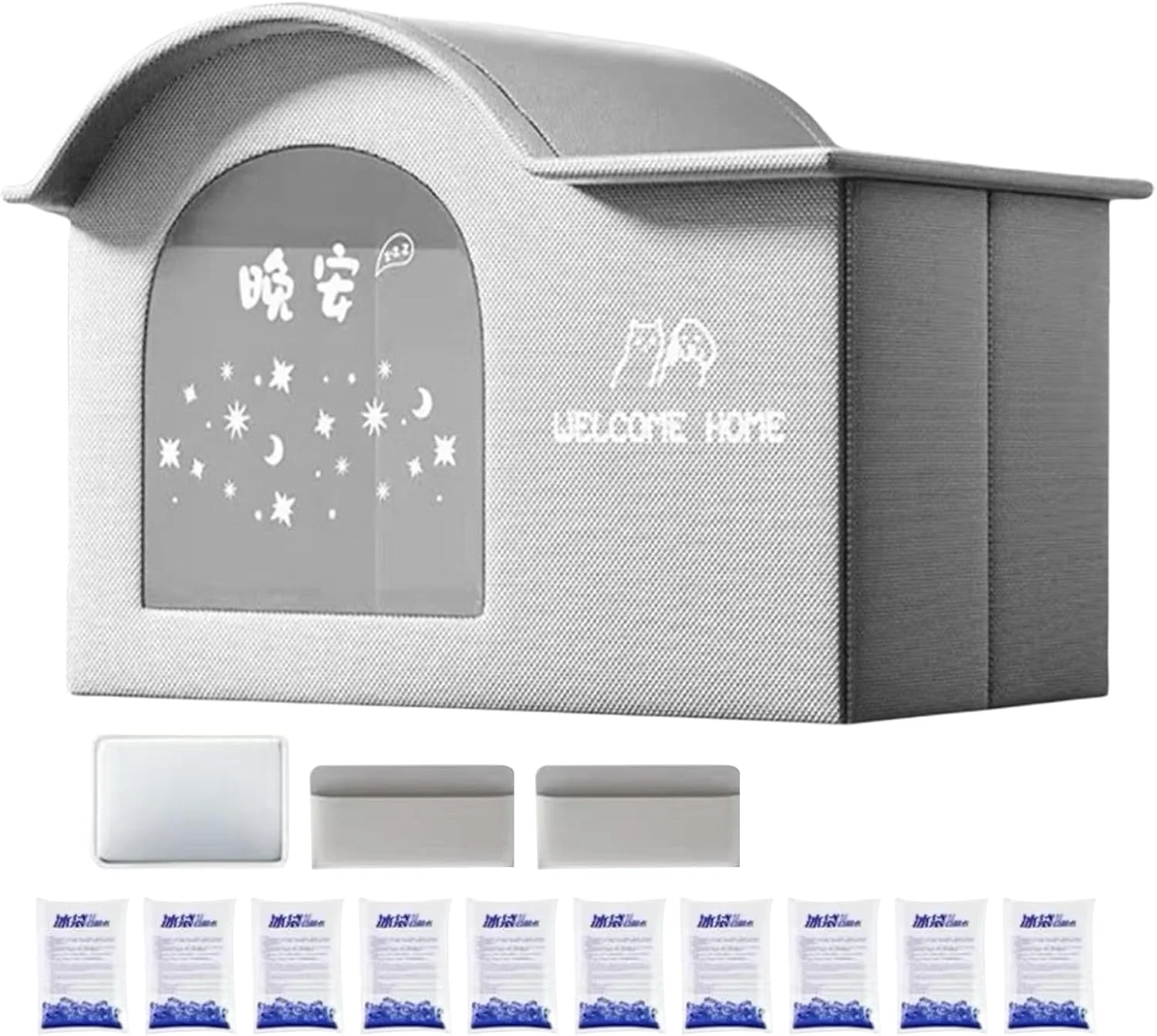 خانه سگ خنک کننده - پناهگاه حیوانات | خانه لانه سگ خنک تاشو قابل حمل عایق بندی شده برای حیوانات خانگی سگ توله سگ داخل سالن در فضای باز