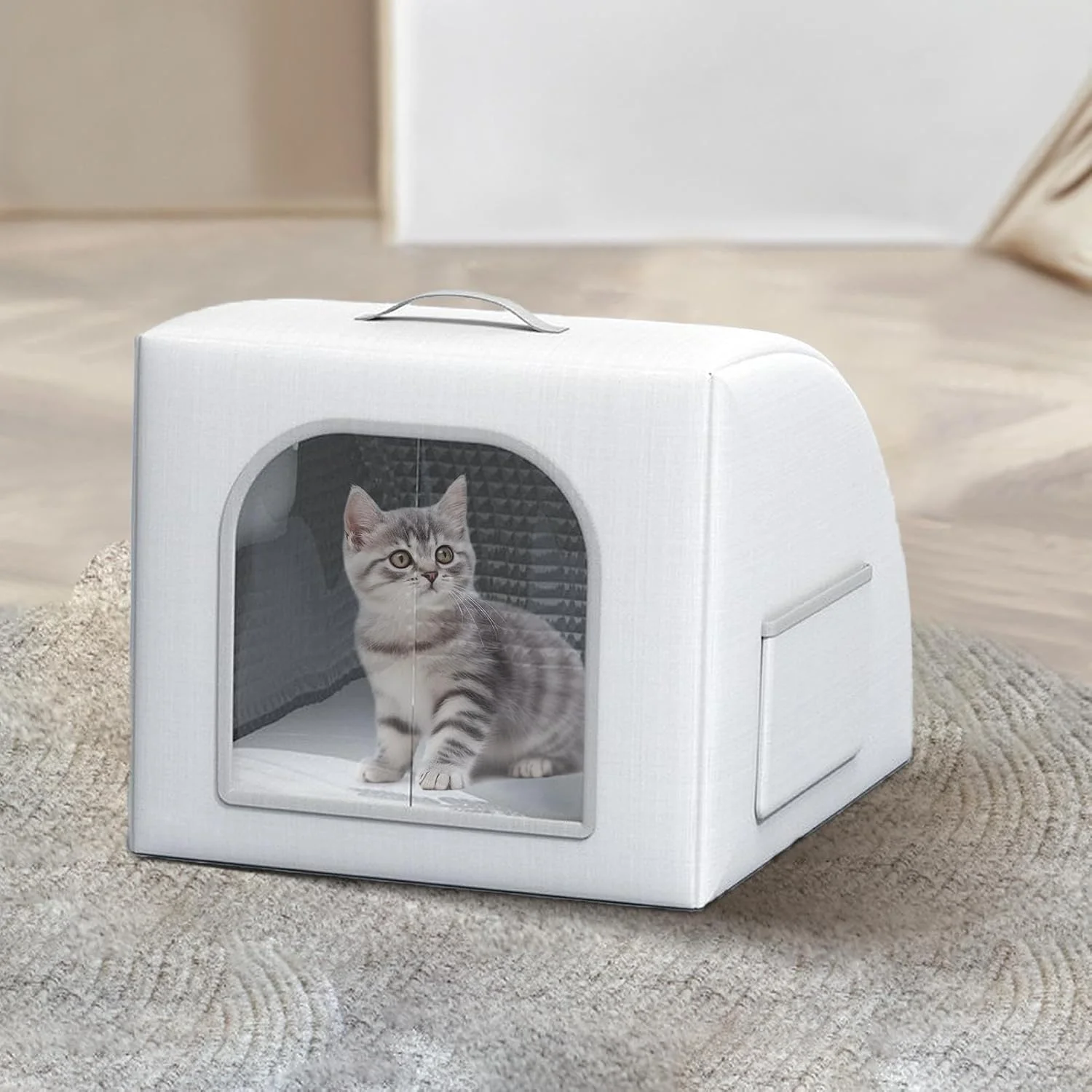 خانه سگ با قابلیت خنک کننده | پناهگاه خنک کننده تاشو برای گربه ها و سگ ها، خانه سگ با 8 کیسه یخ برای استفاده در فضای داخلی، خارجی، پاسیو، اتاق نشیمن، درب ورودی، بالکن و حیاط خلوت