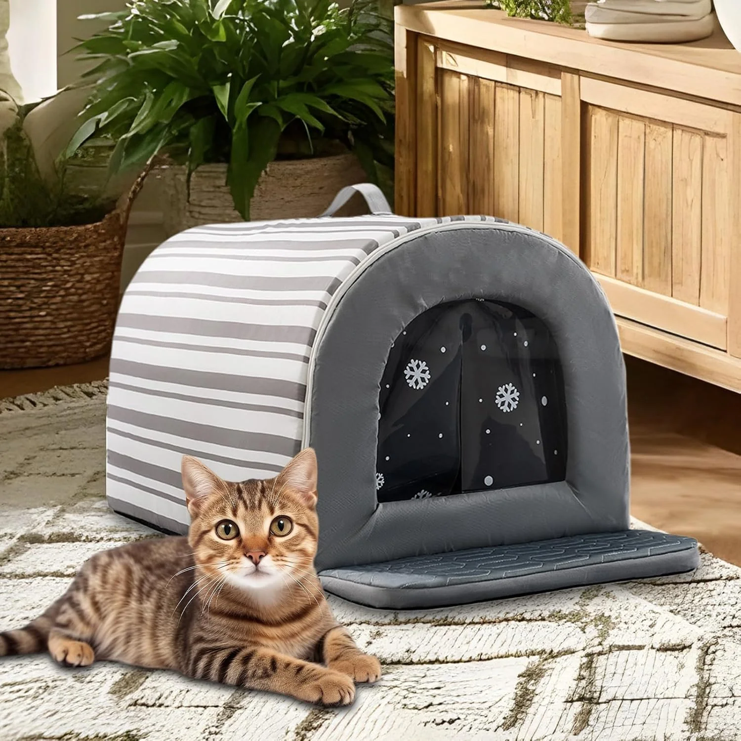 خانه سگ خنک کننده - خانه سگ با جعبه یخ | چادر ضد آب عایق بندی شده و راحت با قابلیت ضد لغزش برای زندگی آپارتمانی، زیستگاه حیوانات، داخل و خارج از منزل برای توله سگ