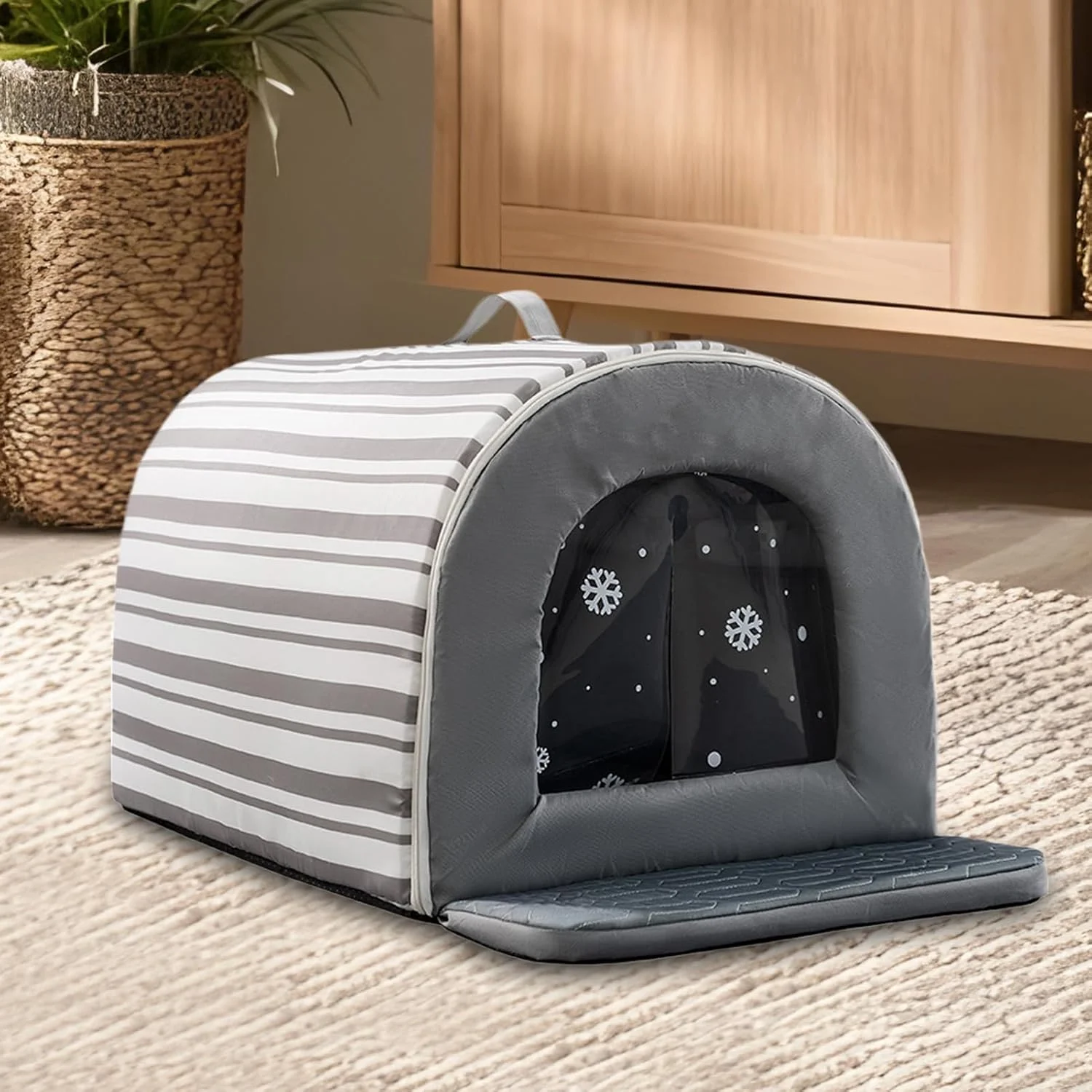خانه سگ خنک کننده - خانه سگ با جعبه یخ | چادر ضد آب عایق بندی شده و راحت با قابلیت ضد لغزش برای زندگی آپارتمانی، زیستگاه حیوانات، داخل و خارج از منزل برای توله سگ