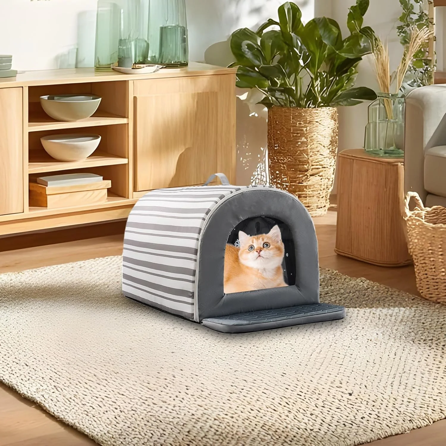 خانه سگ خنک کننده - خانه سگ با جعبه یخ | چادر راحت، پناهگاه ضد آب و لغزش، تختخواب های عایق بندی شده برای توله سگ، محافظت در برابر آب و هوا در فضای باز، تجهیزات کمپینگ مسافرتی، زندگی آپارتمانی در فضای داخلی