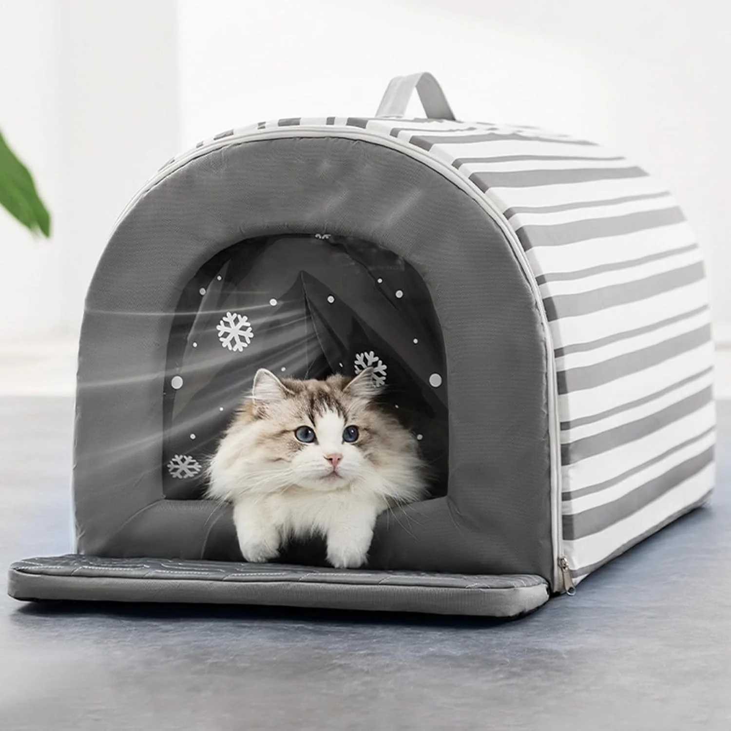 خانه سگ خنک کننده - خانه سگ با جعبه یخ | چادر راحت، پناهگاه ضد آب و لغزش، تختخواب های عایق بندی شده برای توله سگ، محافظت در برابر آب و هوا در فضای باز، تجهیزات کمپینگ مسافرتی، زندگی آپارتمانی در فضای داخلی