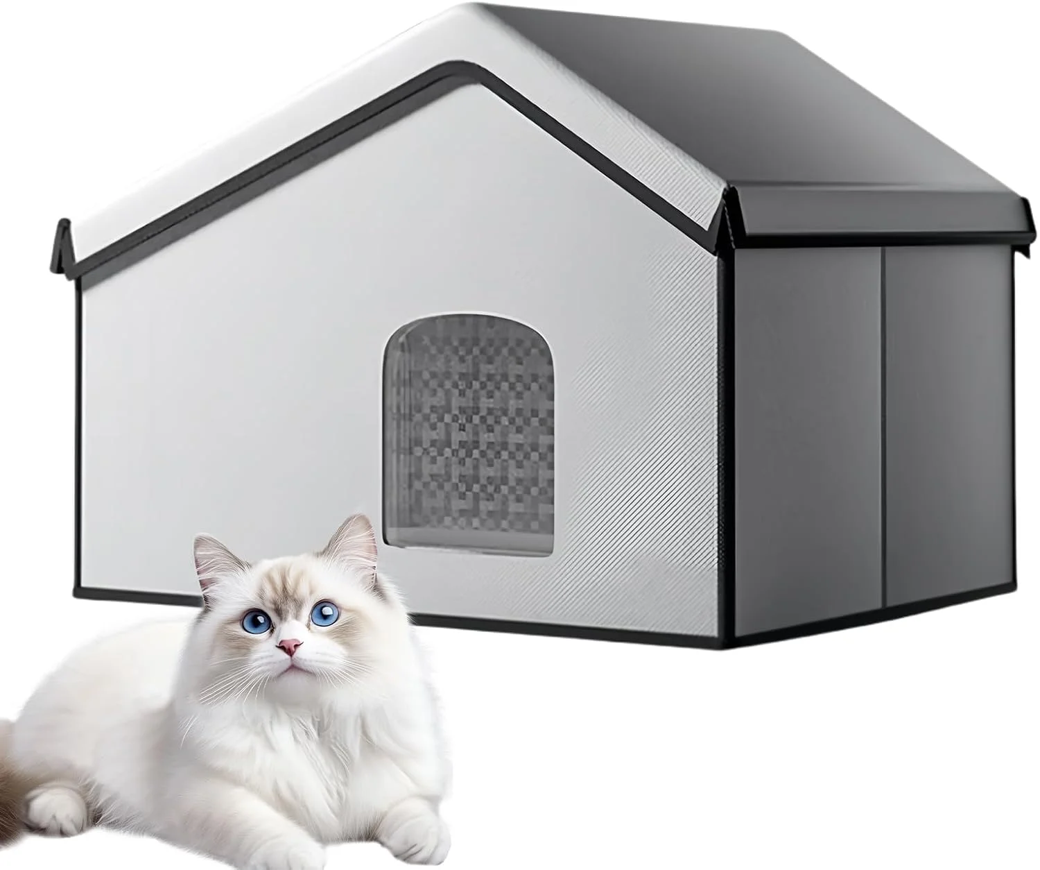 خانه خنک کننده گربه برای فضای باز، خانه خنک کننده عایق با جعبه یخ - لوازم روزهای گرم، پناهگاه خنک حیوانات خانگی با تمیز کردن آسان برای چمن - بالکن، حیاط، باغ، خانه، خوابگاه
