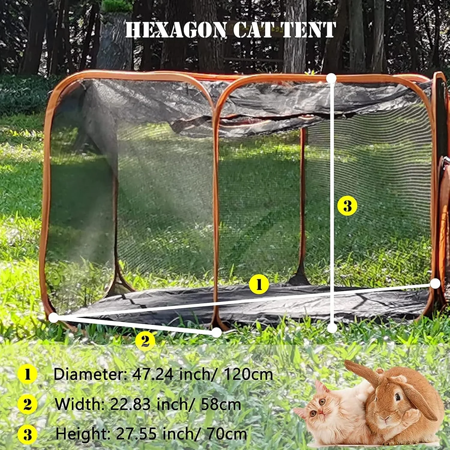 تونل بازی حیوانات خانگی 6 در 1، خانه بازی سگ و گربه و خرگوش، چادر تاشو مناسب فضای داخلی و خارجی، محوطه بازی تاشو برای گربه، خرگوش و حیوانات کوچک