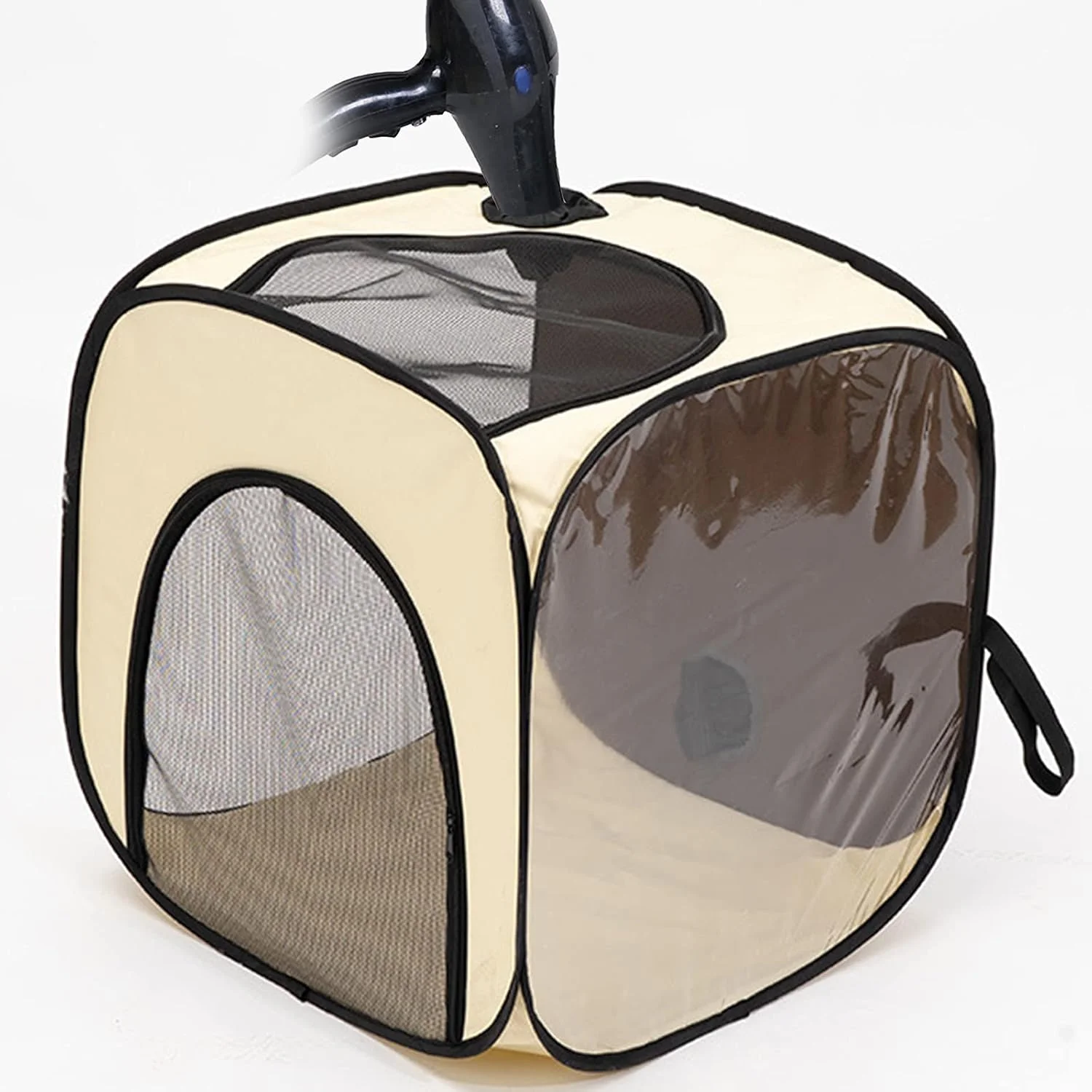 چادر باکس خشک کن تاشو حیوانات خانگی، قفس خشک کن حمام سگ و گربه مربعی قابل حمل، قفس سشوار، کیف های مسافرتی نظافت سگ بدون دخالت دست برای گربه ها، سگ ها، خرگوش، بژ