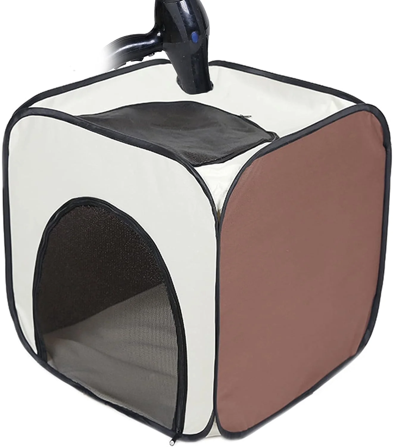 چادر خشک کن تاشو حیوانات خانگی، قفس خشک کن حمام سگ و گربه، قفس سشوار، کیف های مسافرتی نظافت سگ بدون دخالت دست برای گربه ها، سگ ها، خرگوش، قهوه ای