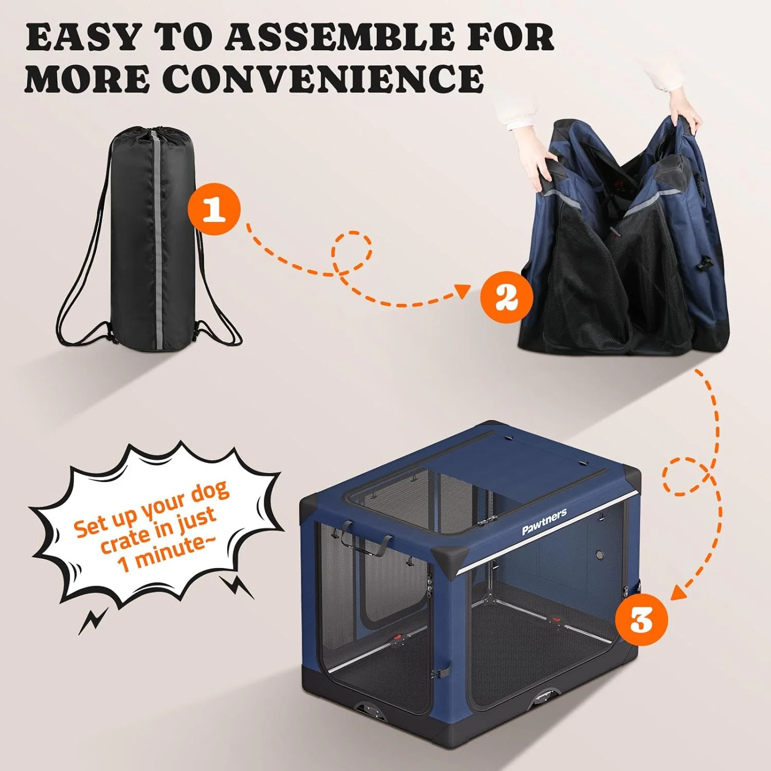  باکس تاشو سگ: باکس تاشو نرم 30 اینچی برای سگ های متوسط، لانه مسافرتی قابل حمل سگ با تشک نرم برای داخل و خارج از منزل، آبی (30" L x 21" W x 21" H)