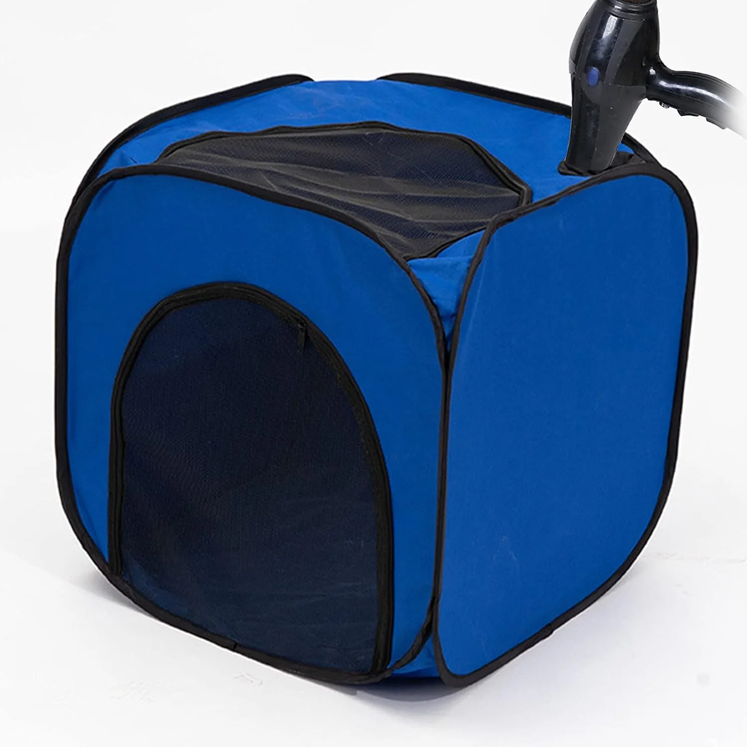 چادر خشک کن تاشو حیوانات خانگی، قفس خشک کن سگ و گربه مربع قابل حمل، قفس سشوار، کیف های مسافرتی نظافت سگ بدون دست برای گربه ها، سگ ها، خرگوش، آبی