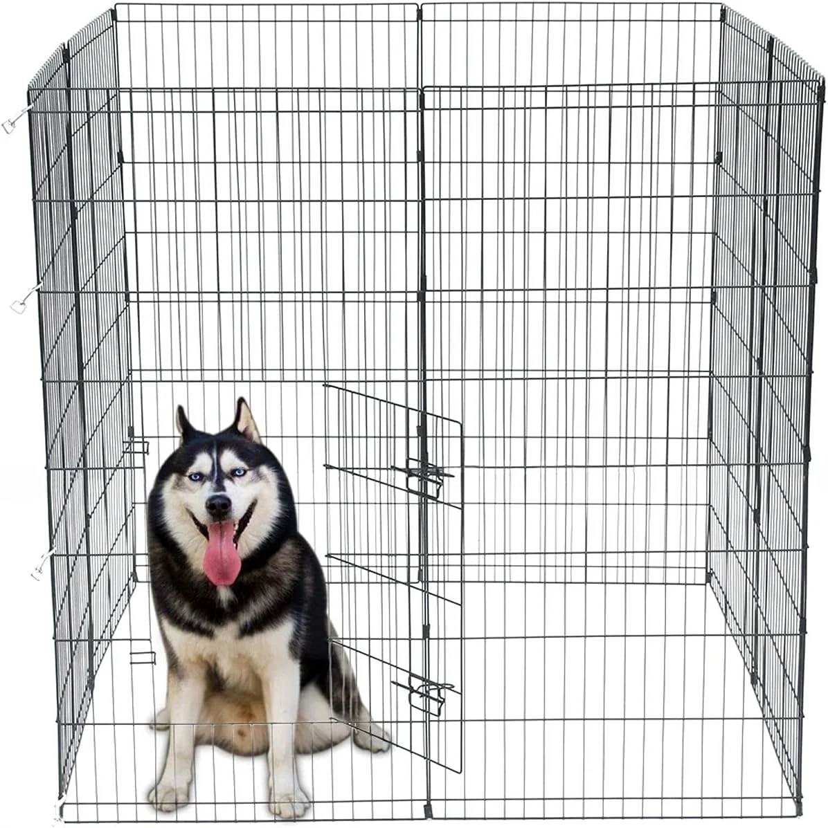 محوطه بازی تاشو و مستقل سگ Cloxks Fence Pen، حصار سیمی فلزی 48 اینچی، محوطه بازی تاشو سگ و گربه، محوطه تمرین قابل حمل، حصار حیوانات خانگی برای ایمنی توله سگ