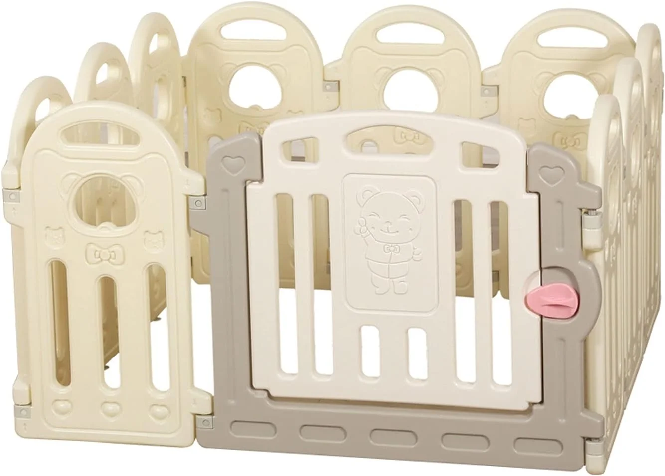 محوطه توری تاشو و قابل حمل سگ CLoxks، محوطه بازی حیوانات خانگی با درب، قفس سگ و توله سگ، محوطه تمرین داخلی و پنل برای سگ، توله سگ و حیوانات کوچک، حصار ایمنی توله سگ