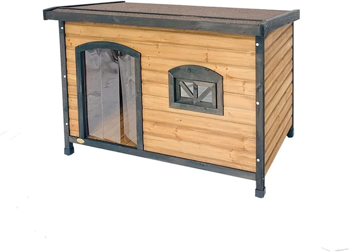 محفظه گربه سرپوشیده و فضای باز CLoxks ویلای حیوانات خانگی خانه سگ فضای باز ویلای سگ کوچک خانه گربه بستر خرگوش خانه حیوانات خانگی، کلبه گربه GW-009 (اندازه: بزرگ)