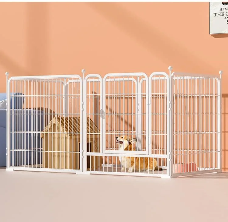 محافظ حصار تاشو مستقل CLoxks، حصار سگ، حصار داخلی سگ، حصار سگ برای سگ های کوچک و متوسط، حصار چند منظوره خانگی، حصار عایق، حصار ایمنی توله سگ (رنگ: سفید، اندازه: 160x80x80cm)