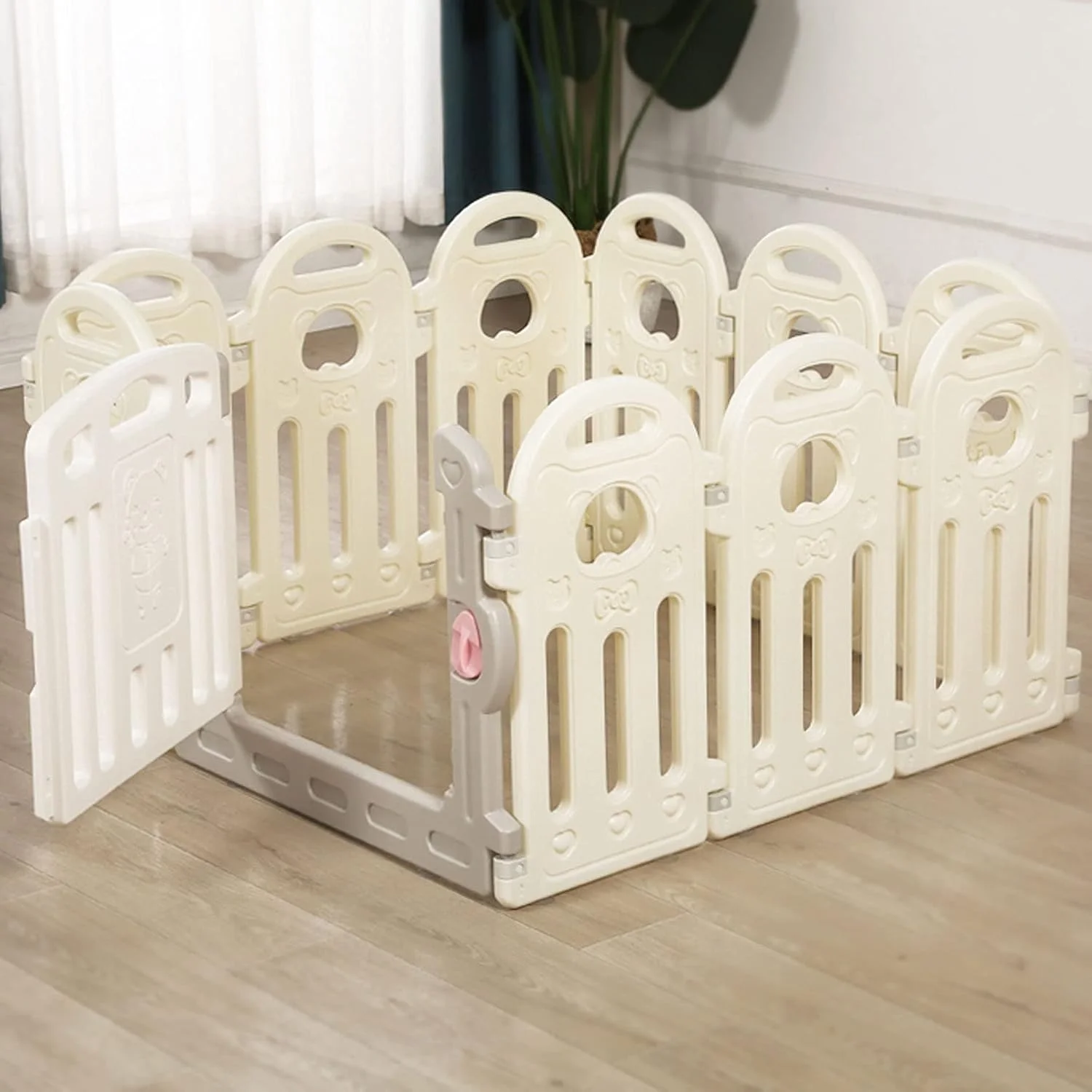 محوطه توری تاشو و قابل حمل سگ CLoxks، محوطه بازی حیوانات خانگی با درب، قفس سگ و توله سگ، محوطه تمرین داخلی و پنل برای سگ، توله سگ و حیوانات کوچک، حصار ایمنی توله سگ