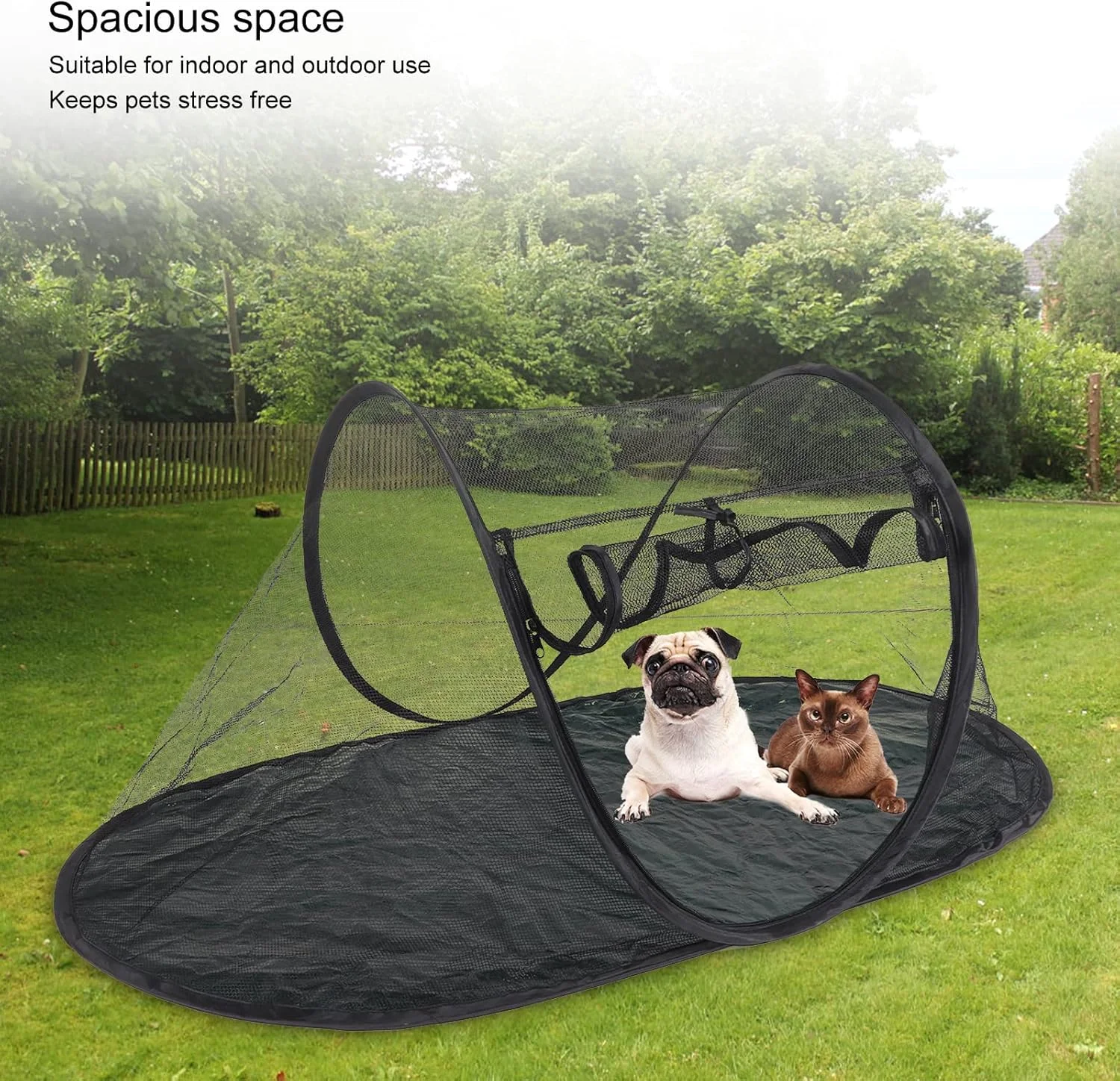 چادر محوطه حیوانات خانگی ciciglow، محوطه بازی داخلی، چادر قابل حمل گربه، چادر محوطه تنفسی گربه با کیف نگهداری برای گربه ها، سگ های کوچک در عرشه، حیاط، پاسیو، پارک، کمپینگ