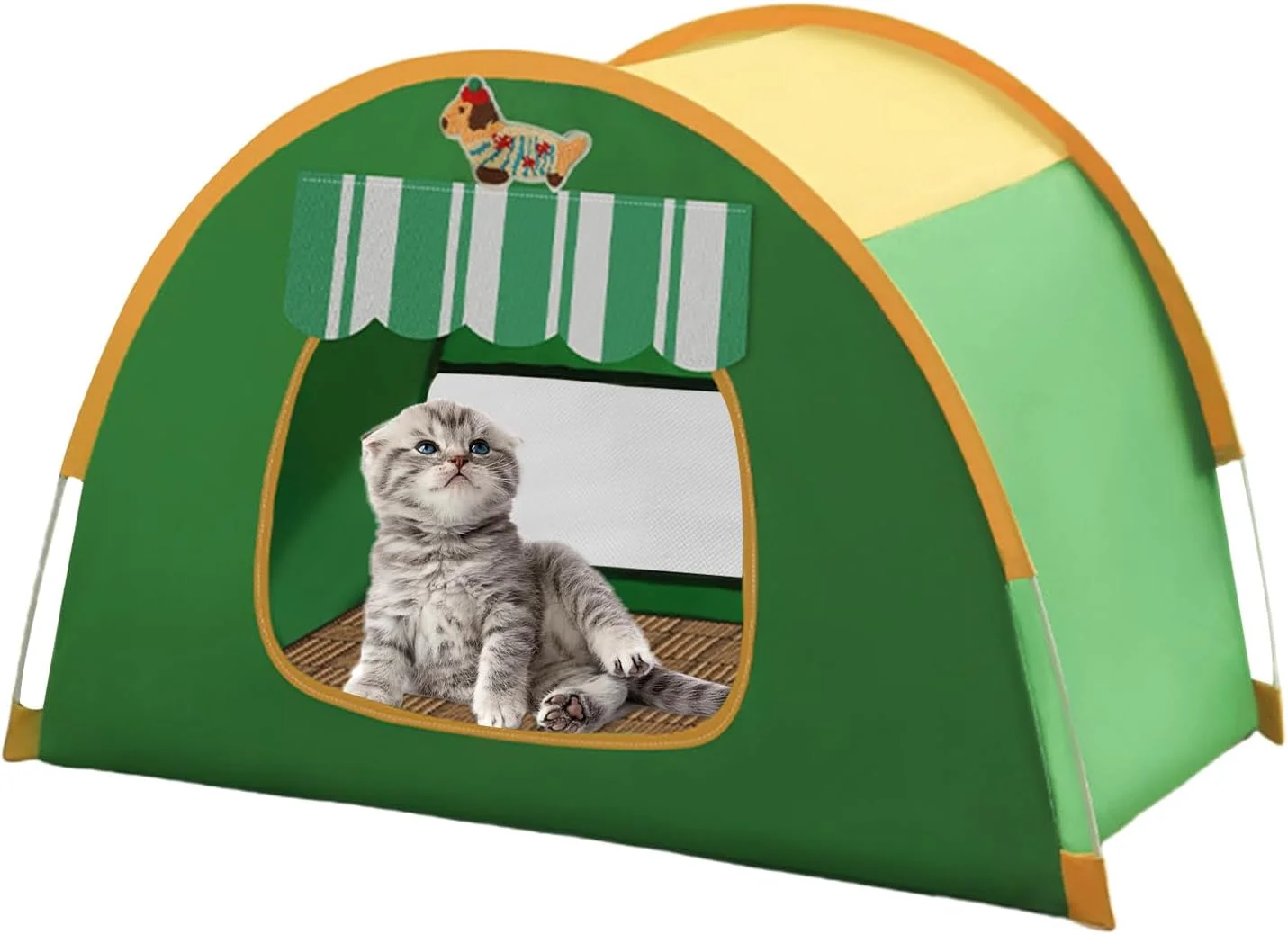 چادر گربه - چادر سگ قابل حمل، خانه لانه تاشو و قابل شستشو برای بچه گربه، سگ های کوچک و خرگوش ها با جریان هوا و تهویه مناسب برای کمپینگ در فضای داخلی و خارجی، حیاط خلوت و ساحل