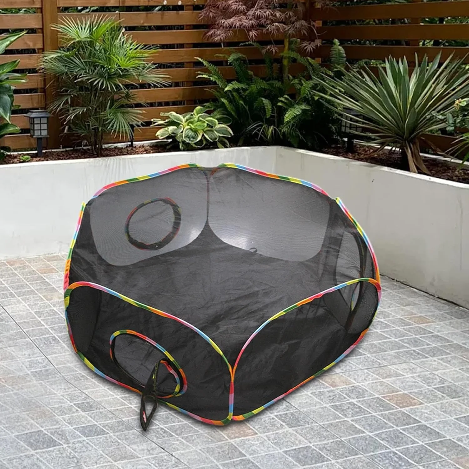 چادر گربه برای فضای باز - محوطه توری حصار حیاط | لانه بازی جادار حیوانات خانگی برای تفریح و سرگرمی ایمن