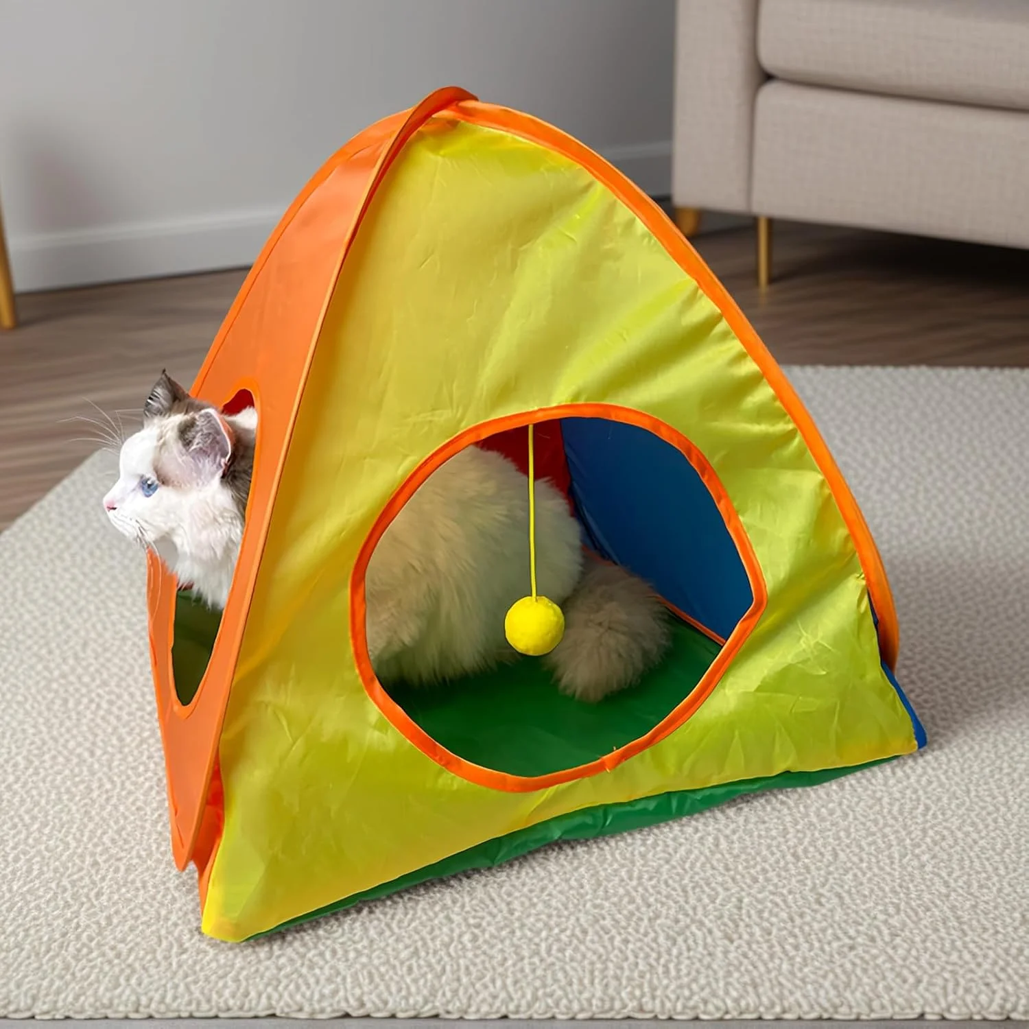 چادر قابل حمل گربه - چادر تمرین تاشو حیوانات کوچک | باکس سگ مسافرتی تعاملی محفظه تنفسی برای فعالیت های بالکن حیاط چمن باغ در فضای باز