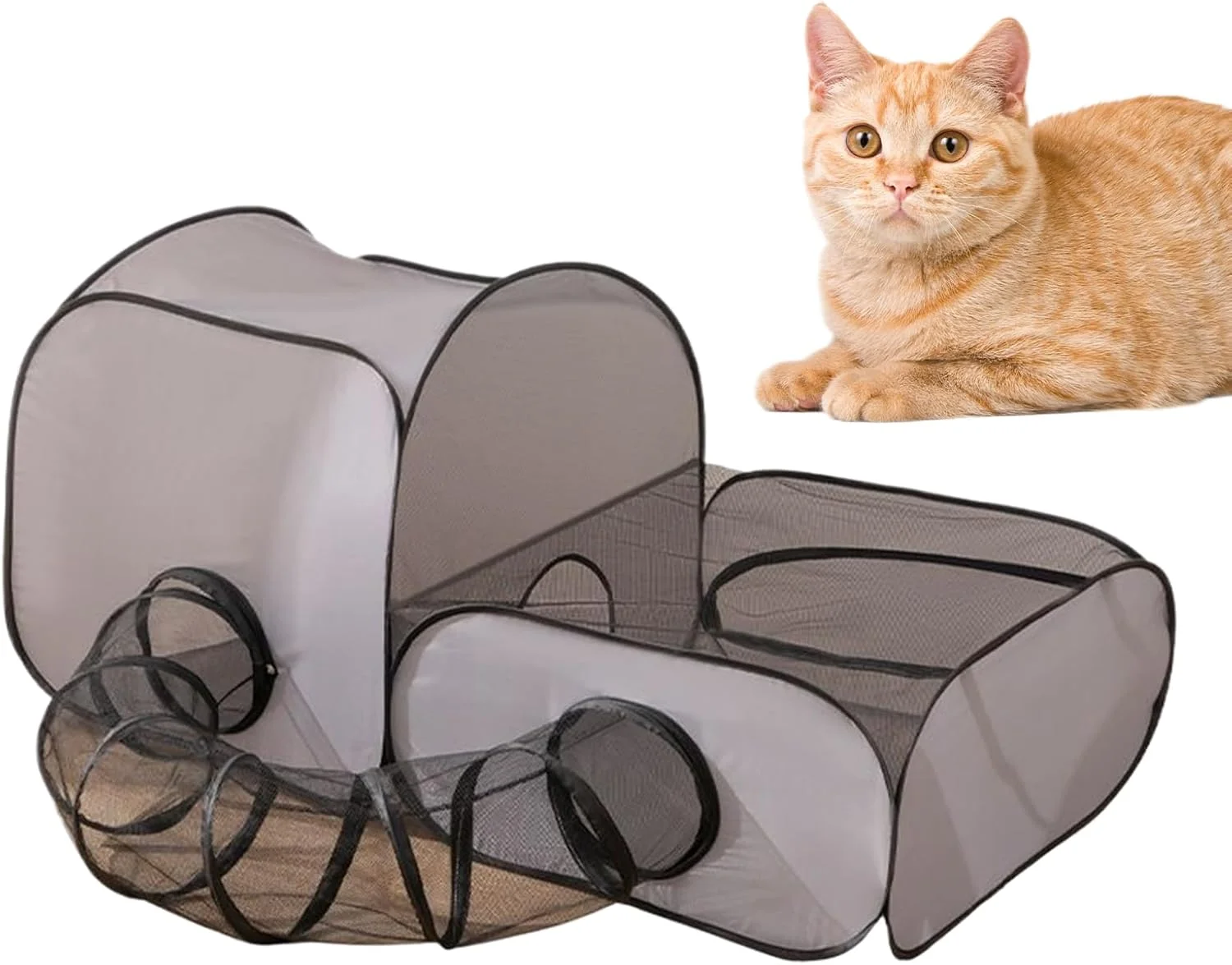 محوطه بازی گربه در فضای باز - محوطه بازی گربه در داخل خانه، چادر محصور حیوانات خانگی | خانه بازی تاشو آکسفورد، حصار توری تنفسی حیوانات خانگی برای حیاط، باغ پشتی