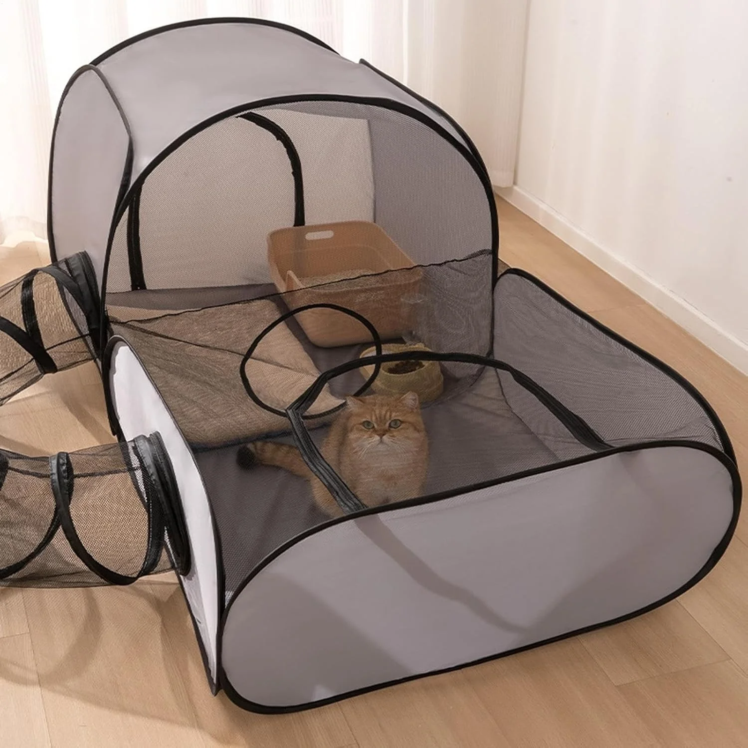 محوطه بازی گربه در فضای باز - محوطه بازی گربه در داخل خانه، چادر محصور حیوانات خانگی | خانه بازی تاشو آکسفورد، حصار توری تنفسی حیوانات خانگی برای حیاط، باغ پشتی