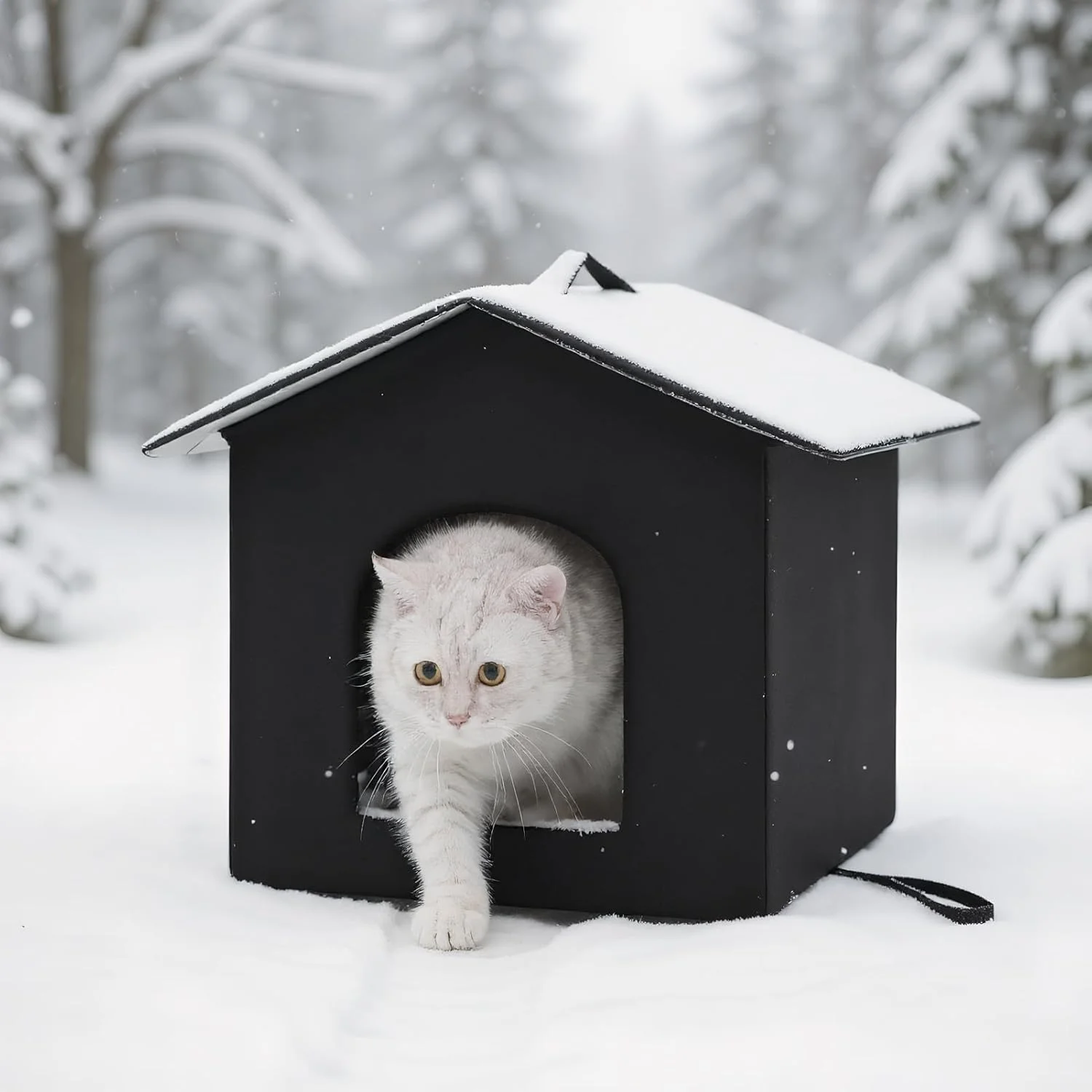 خانه گربه برای فضای باز - خانه گربه ضد آب برای فضای باز - لانه غار بچه گربه گرم و تاشو و قابل شستشو برای ایوان، چمن، باغ، حیاط، بالکن، حیاط خلوت